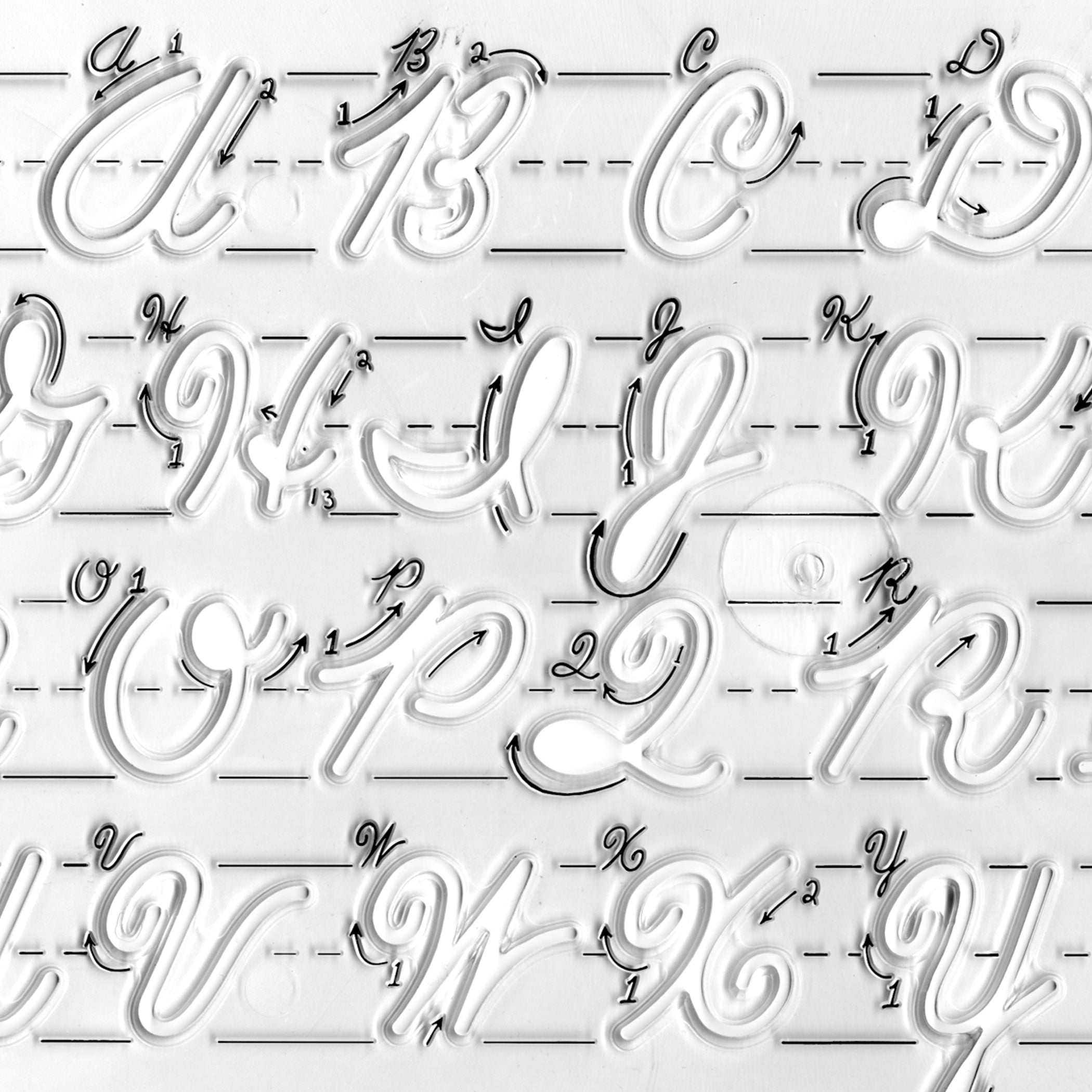 Handwriting Instruction Guide Template, Uppercase Cursive