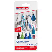 edding 4500 Textile Marker - Set of 5 - Cool