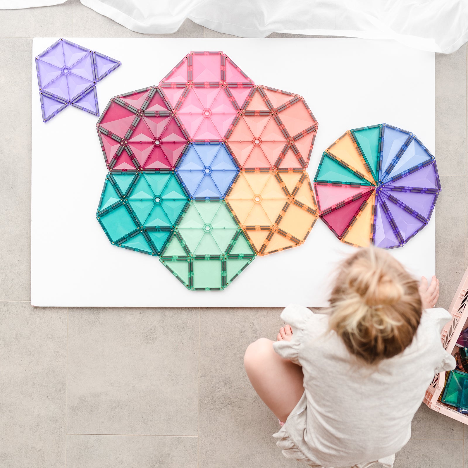 Magnetic Tiles Pastel Mega Pack, 202 Pieces