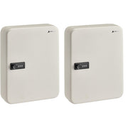 30-Key Steel Secure Key Cabinet with Combination Lock, White (2 pack)