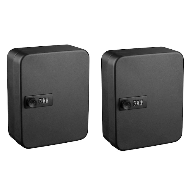 30-Key Steel Secure Key Cabinet with Combination Lock, Black (2 pack)