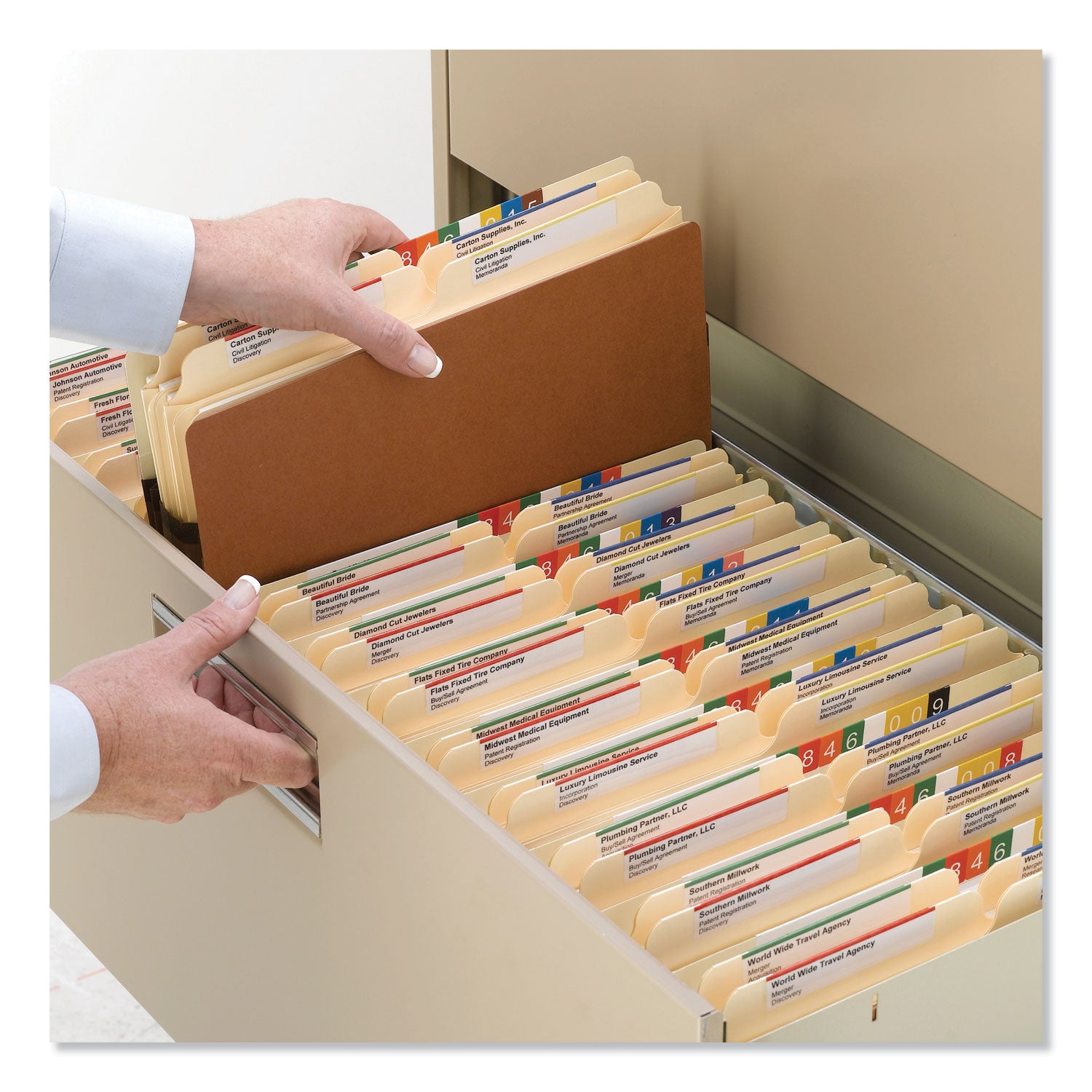 Smead Straight Tab Letter Size Recycled File Pocket, 8.5" x 11", 5.25" Expansion, Redrope, Tear Resistant, Reinforced Gusset, 30% Recycled, 10/Box