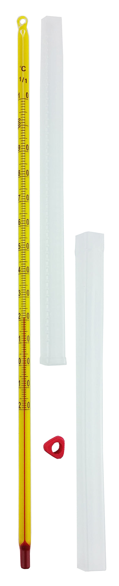 Thermometer, Yellow Back, Total Immersion, Single Scale -20°C to 110°C, Pack of 10