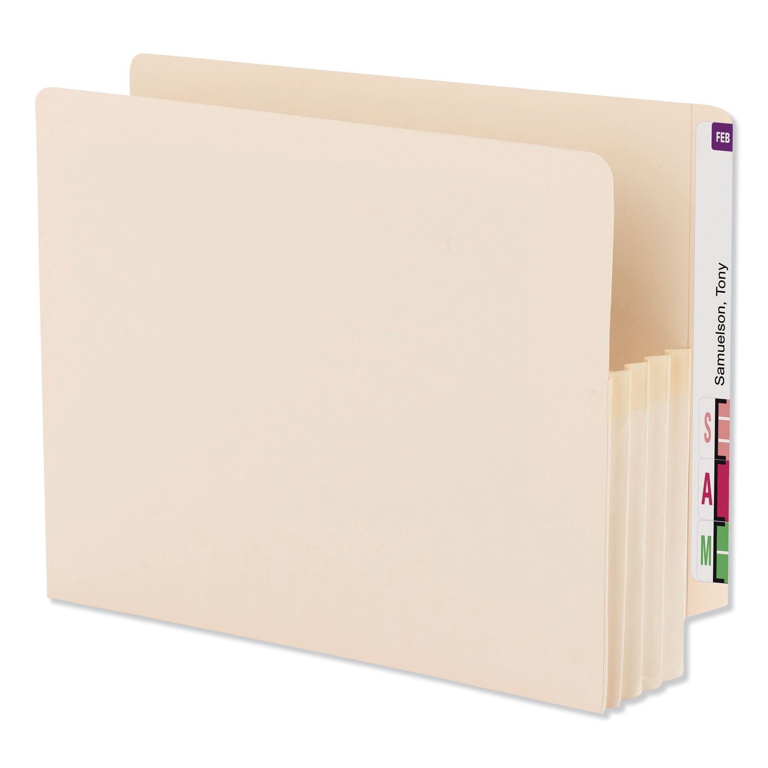 Smead Straight Tab Cut Letter Recycled File Pocket - 8 1/2" x 11" - 3 1/2" Expansion - 2 Plys - Manila - Embossed - 10% Recycled - 25 / Box