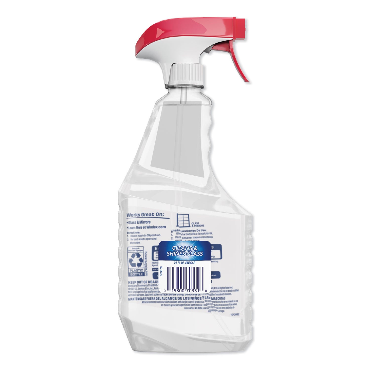 23 fl oz (0.7 quart) - Clean & Fresh Scent - Ammonia-free, Streak-free, Versatile - Clear - 1 Each