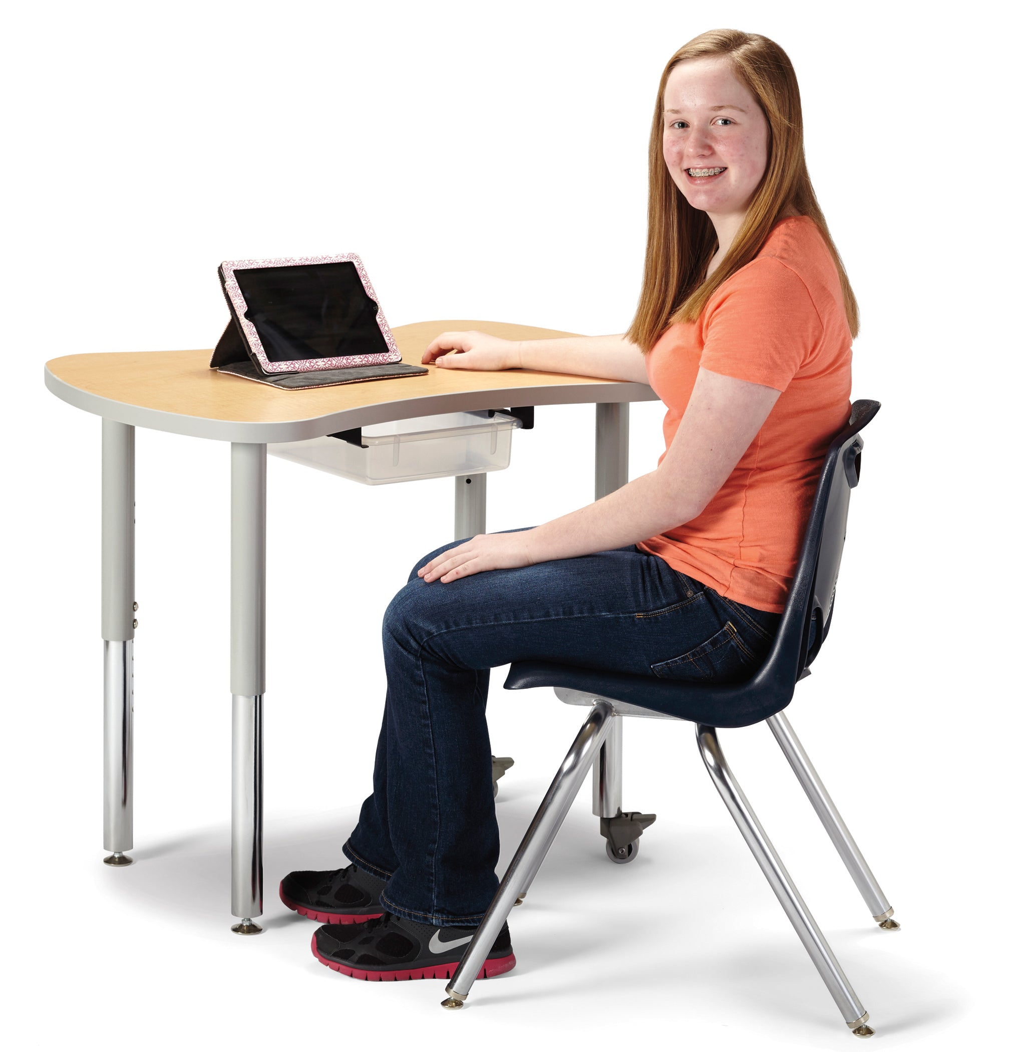 Berries® Collaborative Bowtie Table - 24" X 35" - Freckled Gray/Gray