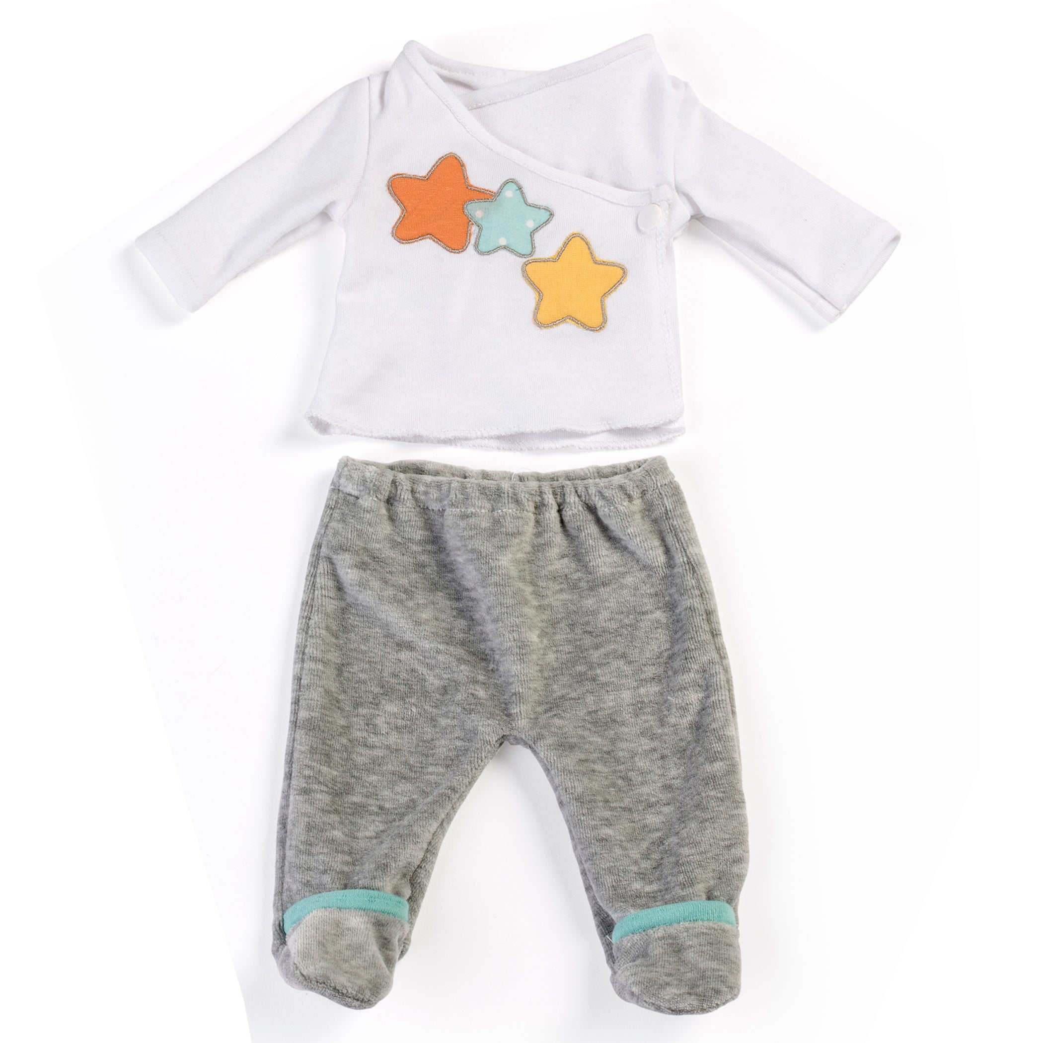 Gender Neutral Doll 2-Piece Pajama Set in Gray for 15" Dolls