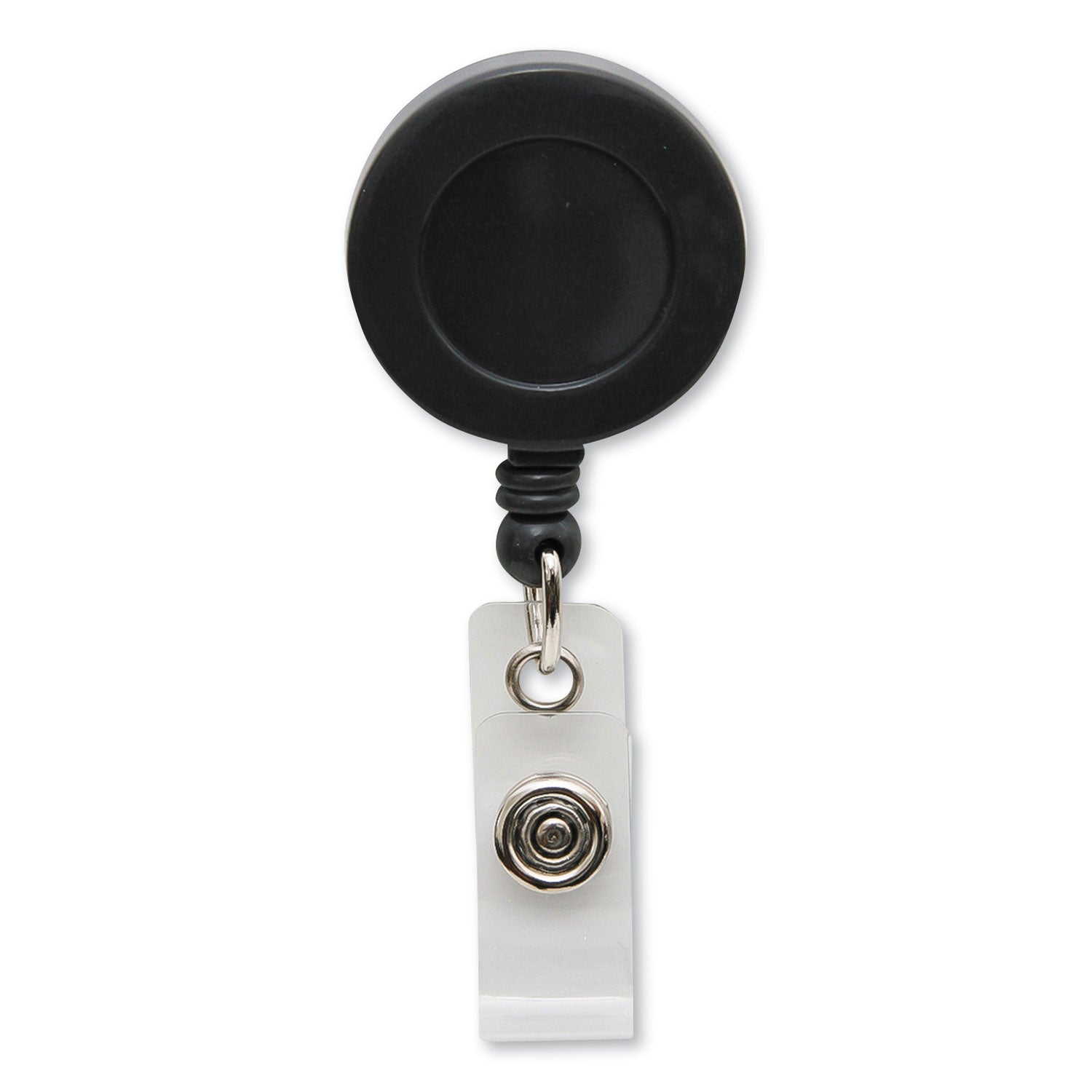 Standard Round ID Badge Reel with Swivel Spring Clip, Black
