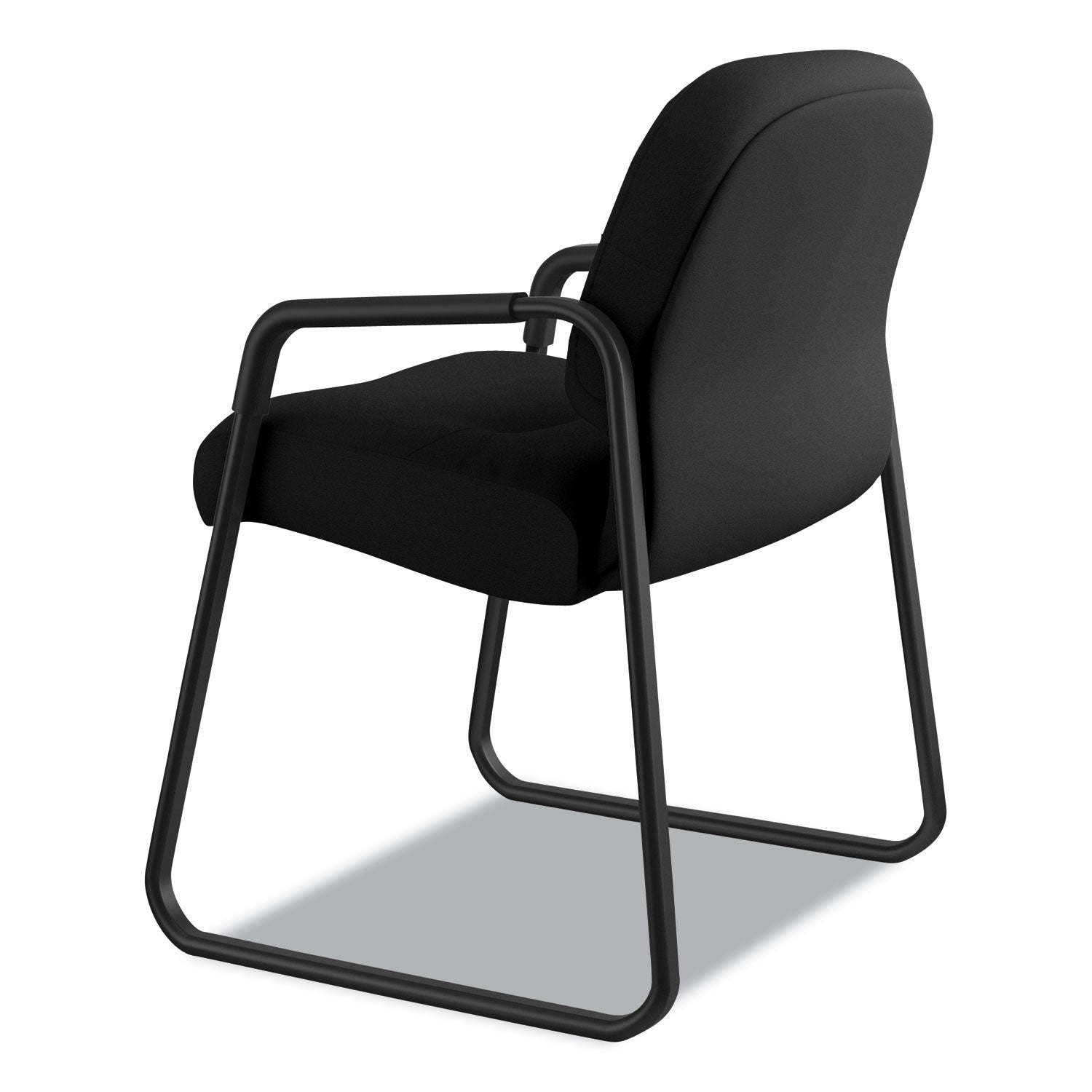 HON Pillow-Soft Chair, Iron Ore Seat & Back, Fabric Upholstery, Black Frame, Sled Base, 1 Each