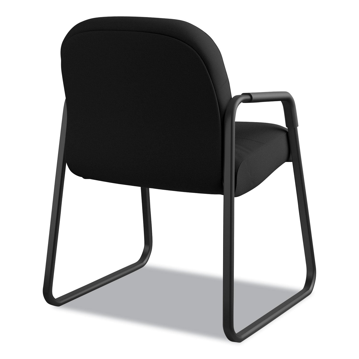 HON Pillow-Soft Chair, Iron Ore Seat & Back, Fabric Upholstery, Black Frame, Sled Base, 1 Each