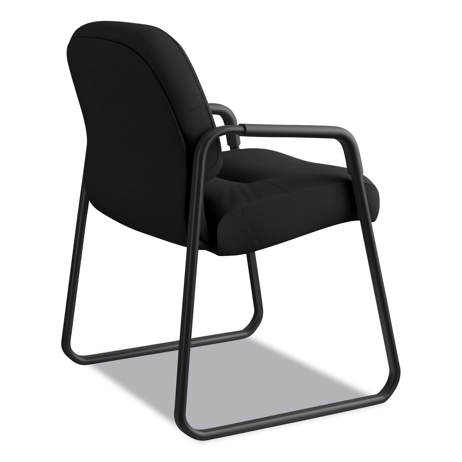 HON Pillow-Soft Chair, Iron Ore Seat & Back, Fabric Upholstery, Black Frame, Sled Base, 1 Each