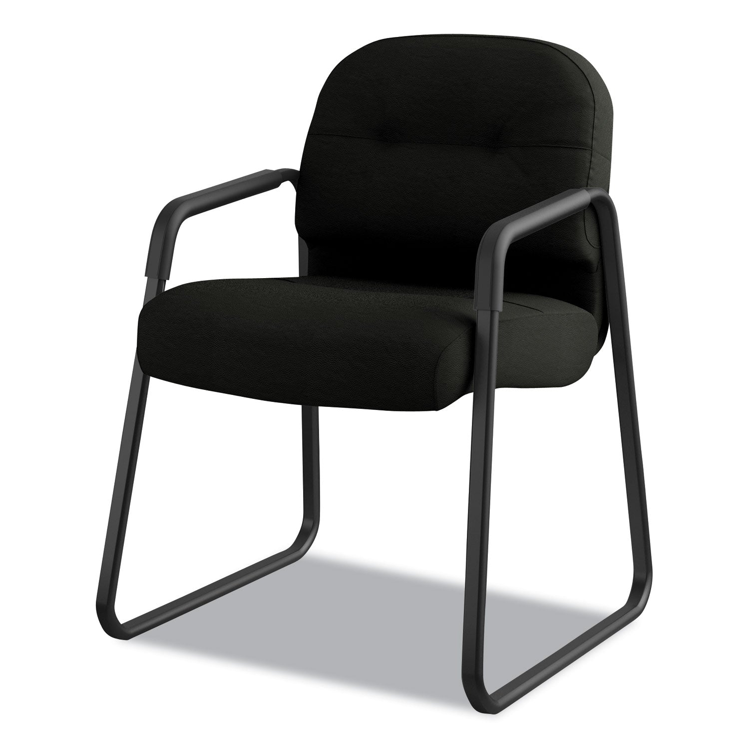 Black Seat Color - Leather Seat Material - Fiber Back Material - Black Frame Color - Sled Base - 1 Each
