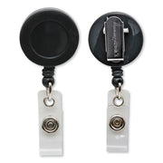 Standard Round ID Badge Reel with Swivel Spring Clip, Black