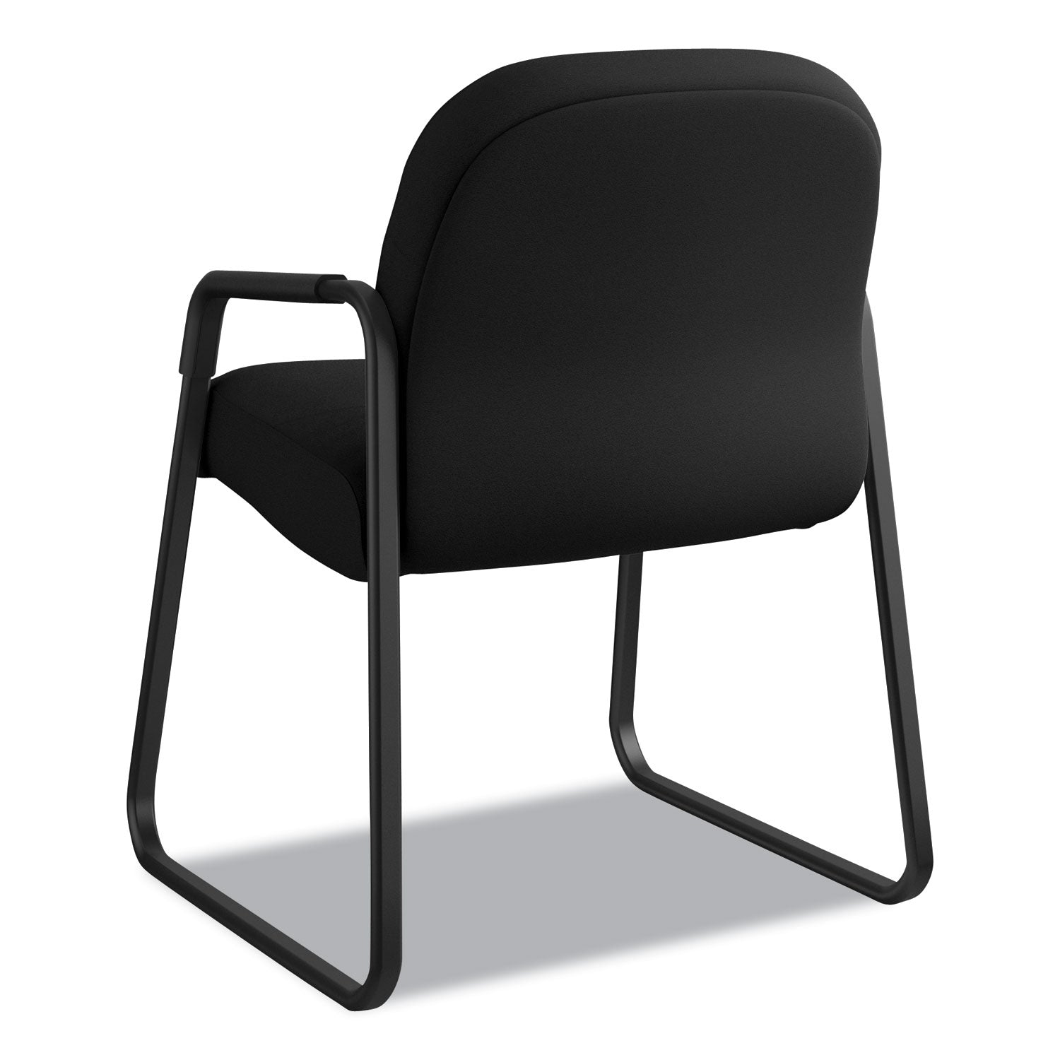 HON Pillow-Soft Chair, Iron Ore Seat & Back, Fabric Upholstery, Black Frame, Sled Base, 1 Each