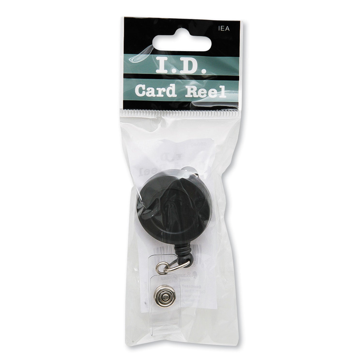 Standard Round ID Badge Reel with Swivel Spring Clip, Black