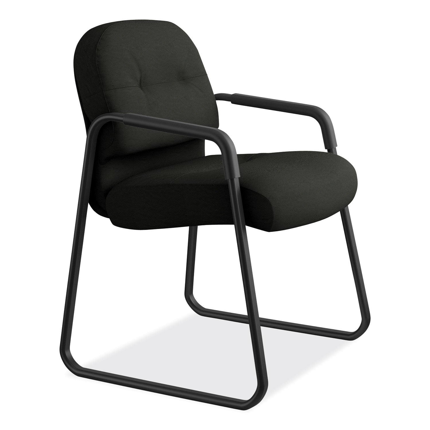 Black Seat Color - Leather Seat Material - Fiber Back Material - Black Frame Color - Sled Base - 1 Each