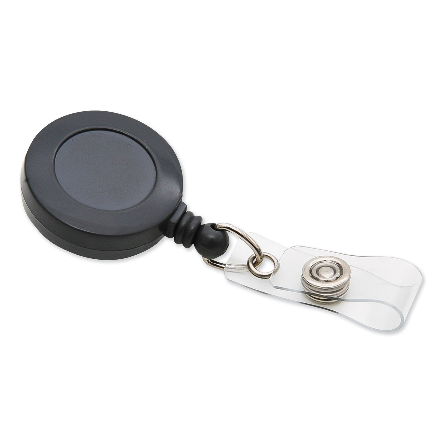Standard Round ID Badge Reel with Swivel Spring Clip, Black