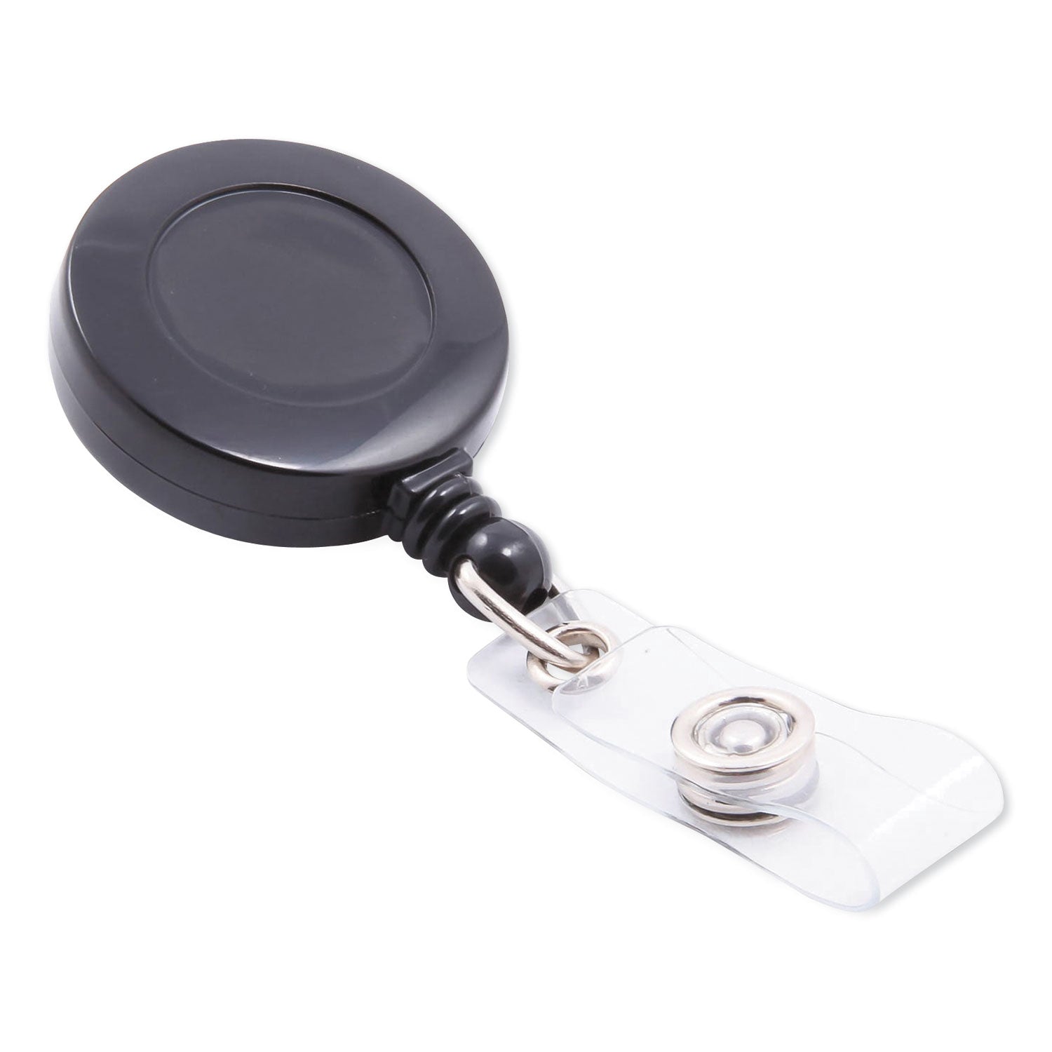 Standard Round ID Badge Reel with Belt Clip, Black
