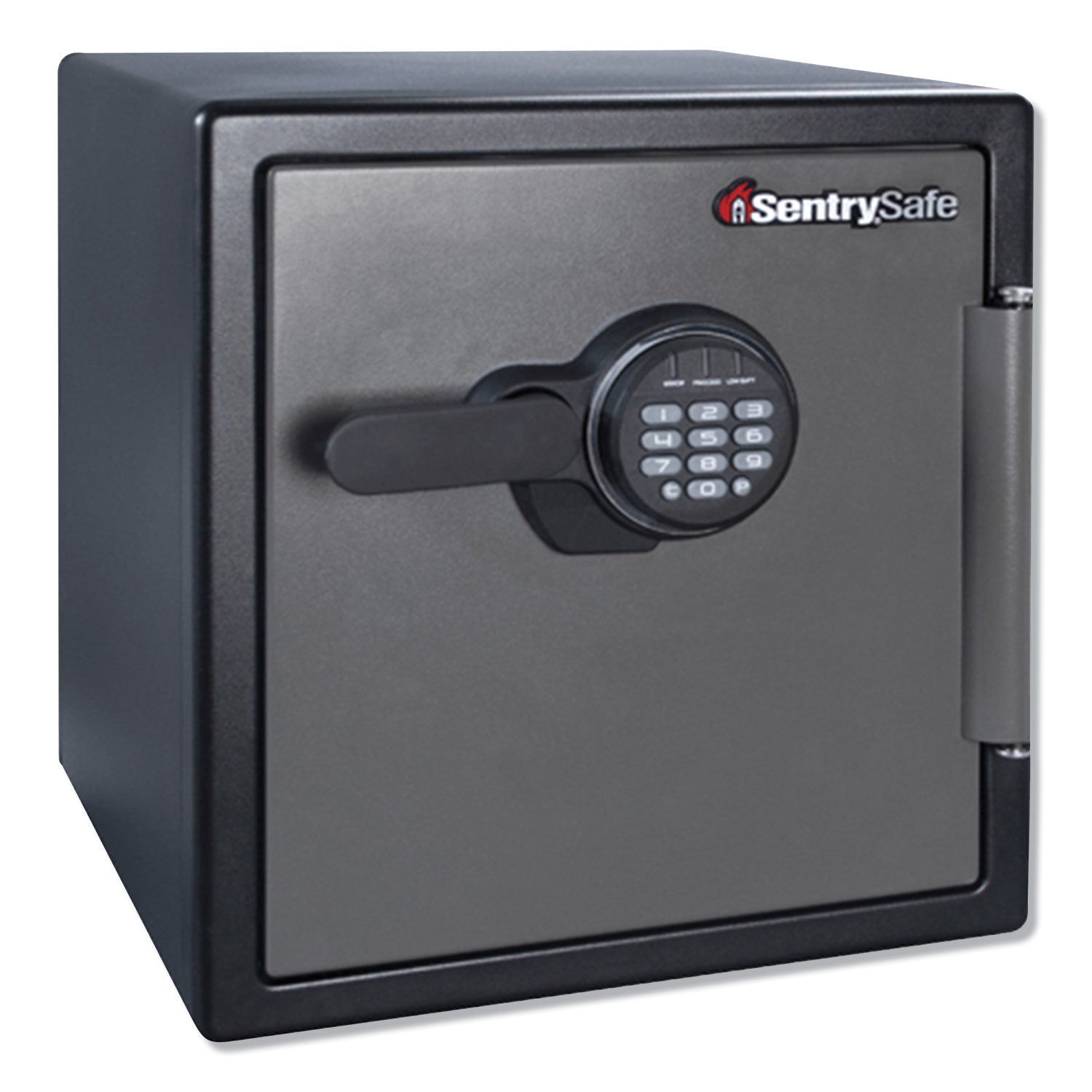 Sentry Safe Digital Fire/Water Safe, 1.23 cu ft, Digital Lock, 4 Live-Locking Bolts, Water & Fire Resistant, Pry & Theft Resistant, Black Steel, 1 Each