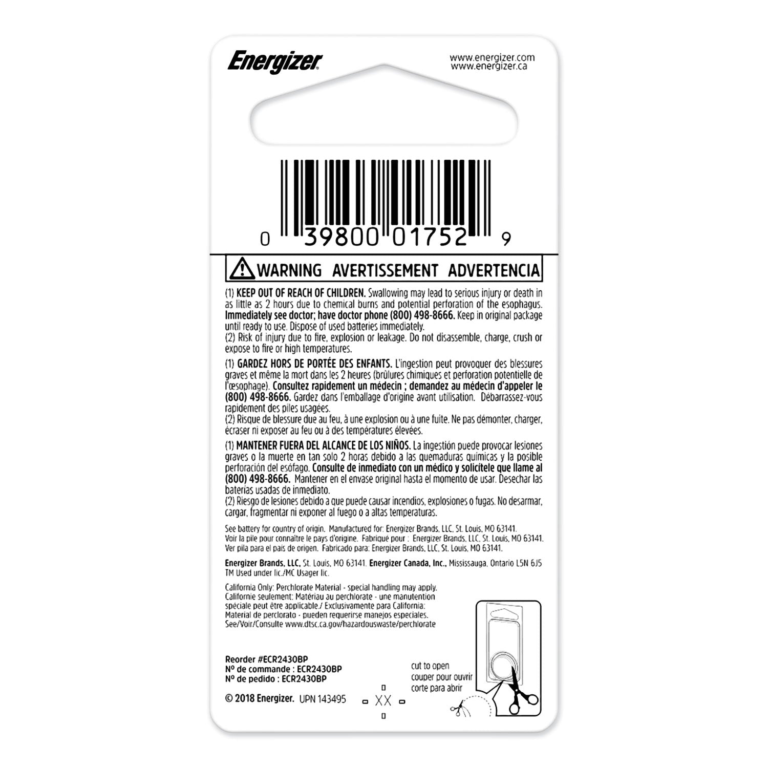 For Multipurpose - 290 mAh - 3 V DC - 1 Each