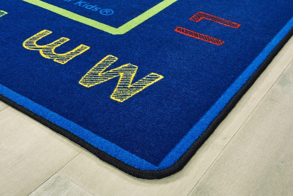 Chalk & Play Literacy Rug - 6ft x 9ft - Rectangle - Blue
