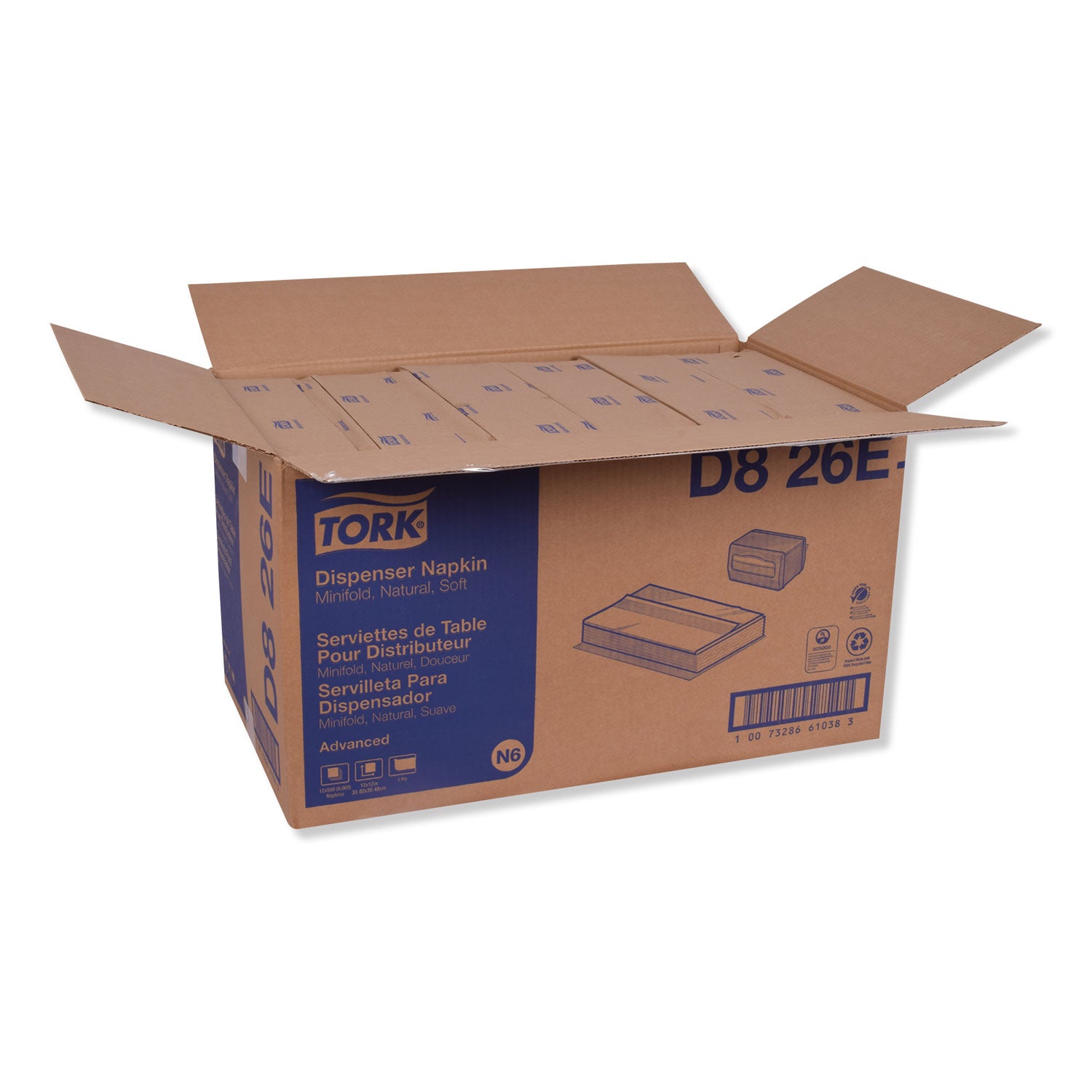 Advanced Soft Minifold Dispenser Napkins, 1-Ply,13" X 12", Natural, 6000/carton