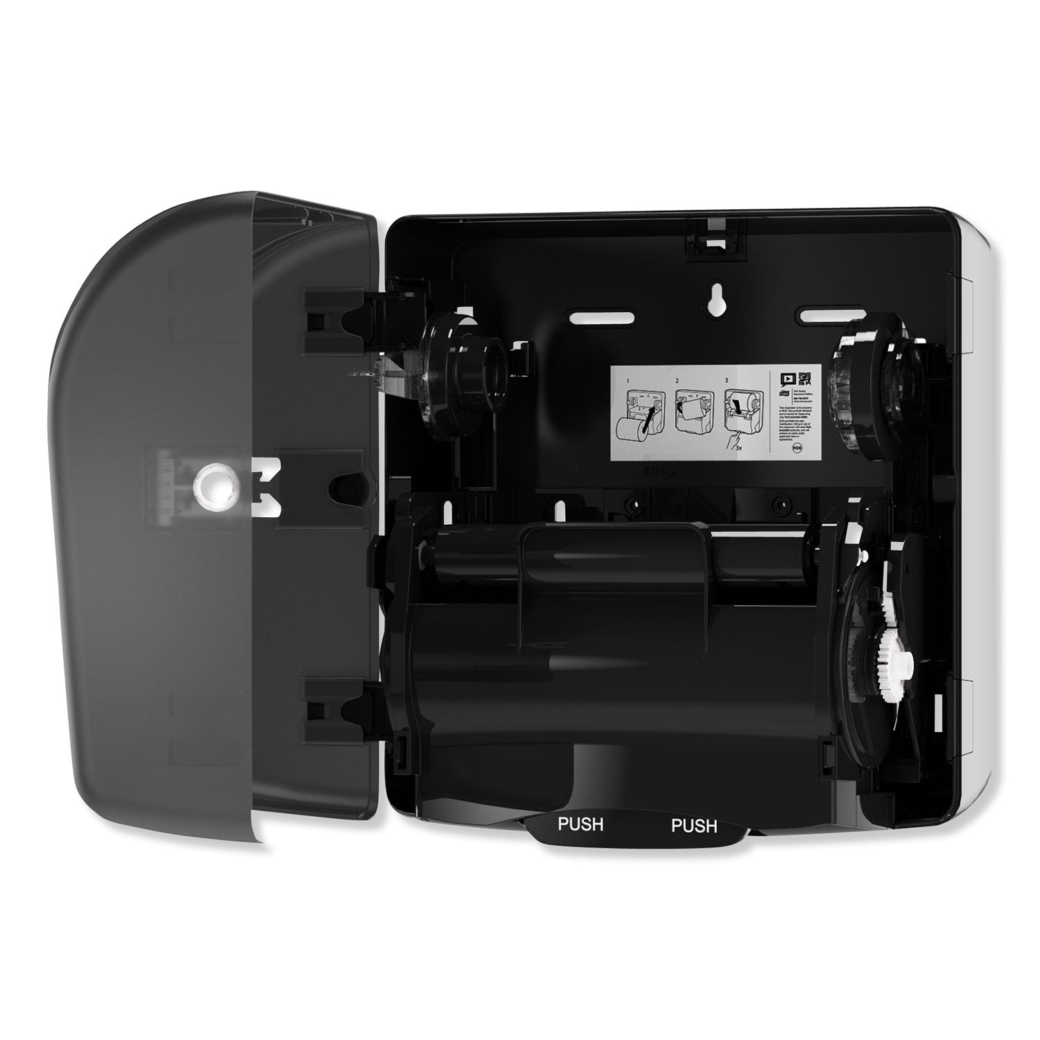 Mini Mechanical Hand Towel Roll Dispenser, For H71 System, 11.75 X 7.5 X 12.5, Black