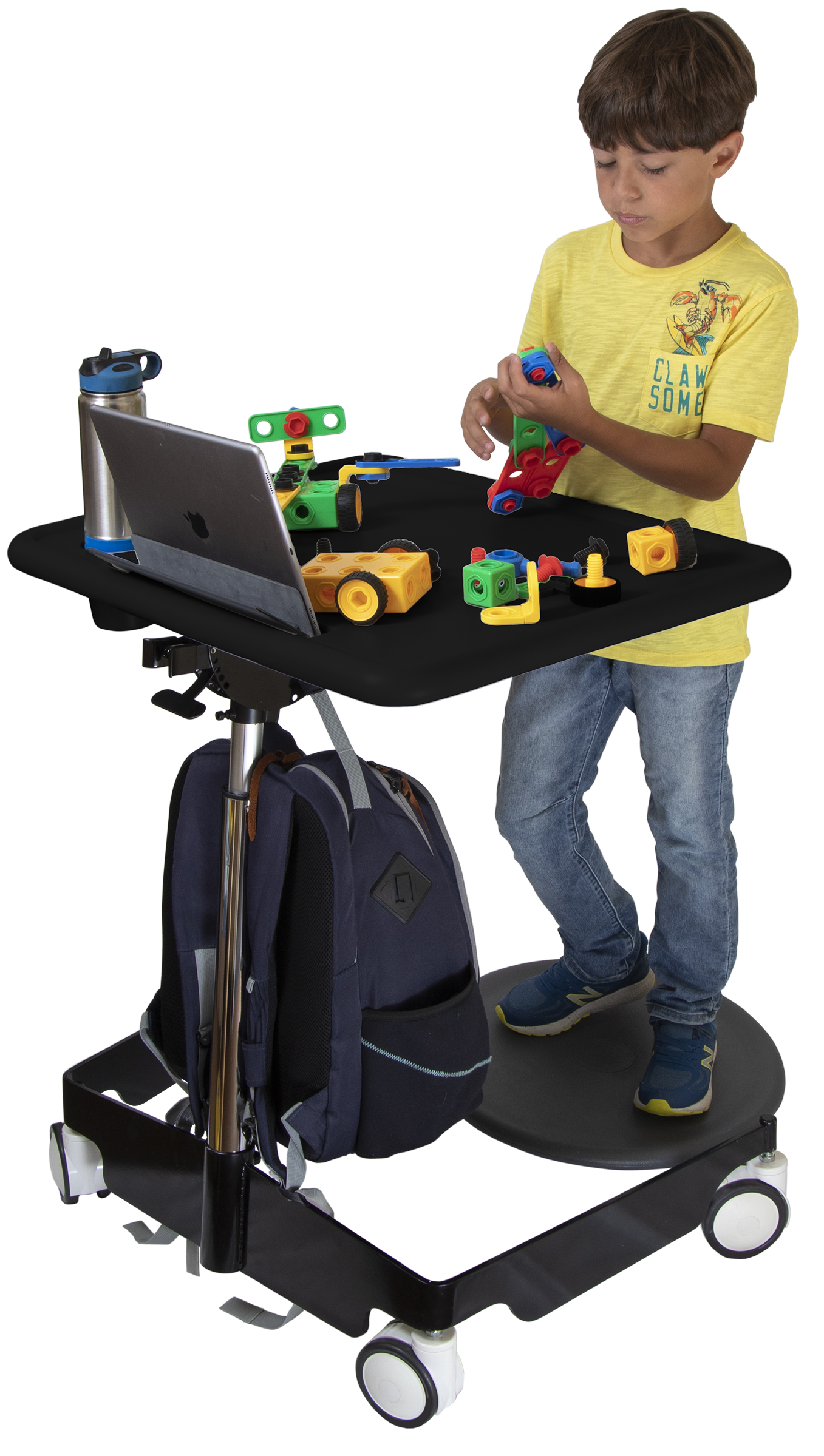 Kore Design™ Kids Sit-Stand Mobile Student Desk 31" to 38", Black