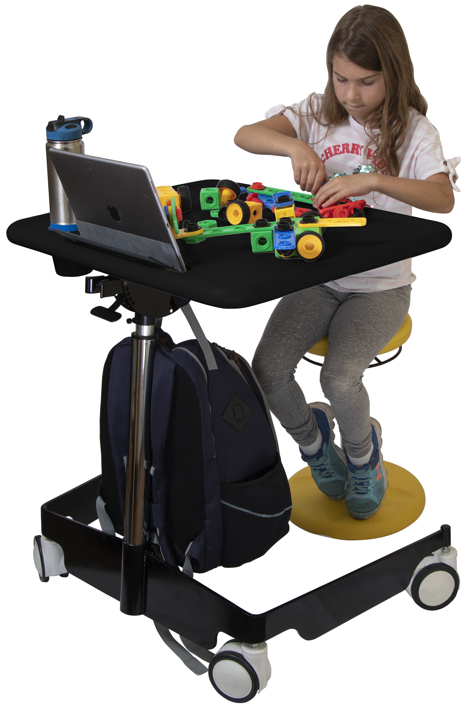 Kore Design™ Kids Sit-Stand Mobile Student Desk 31" to 38", Black