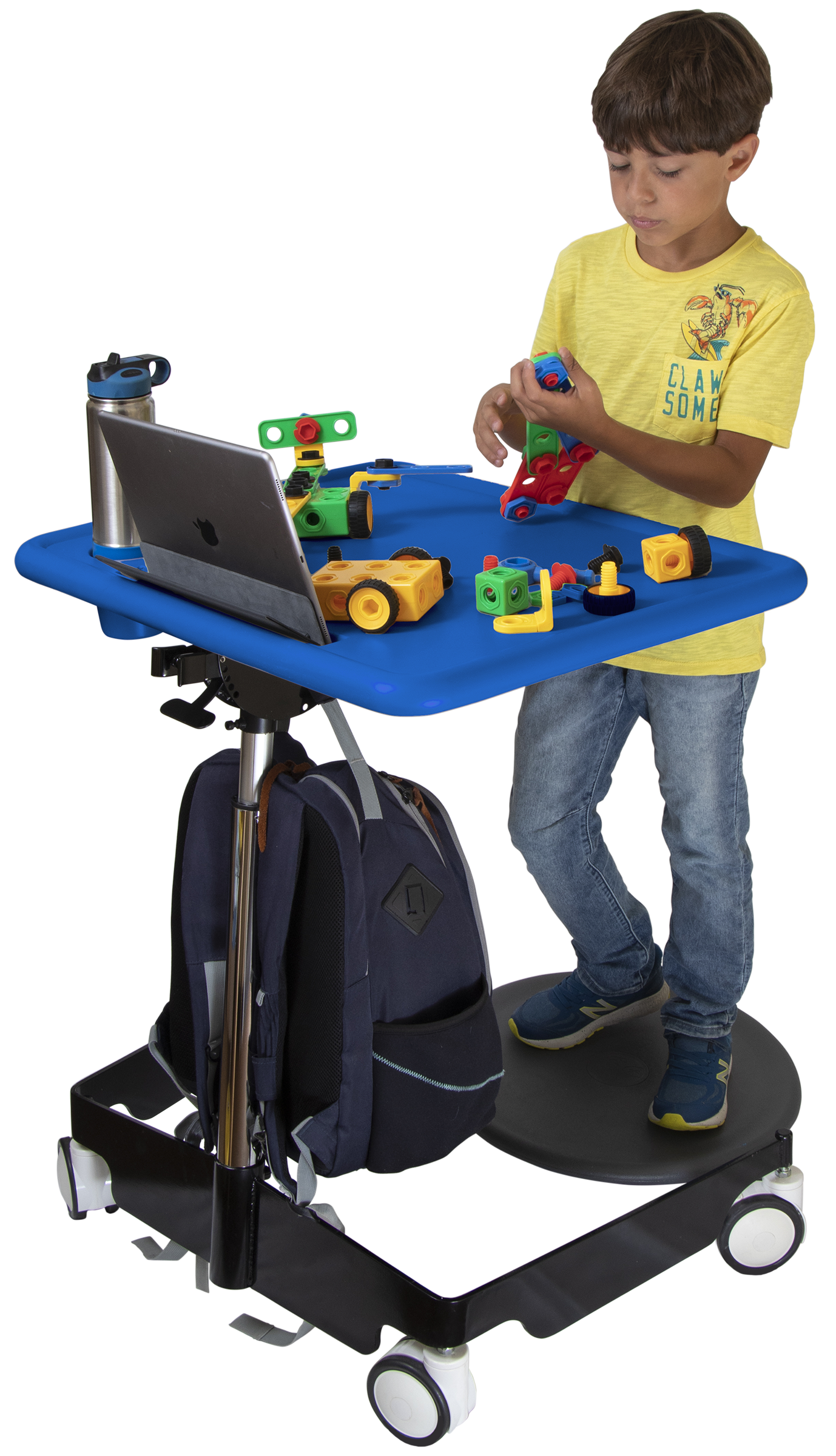 Kore Design™ Kids Sit-Stand Mobile Student Desk 31" to 38", Blue