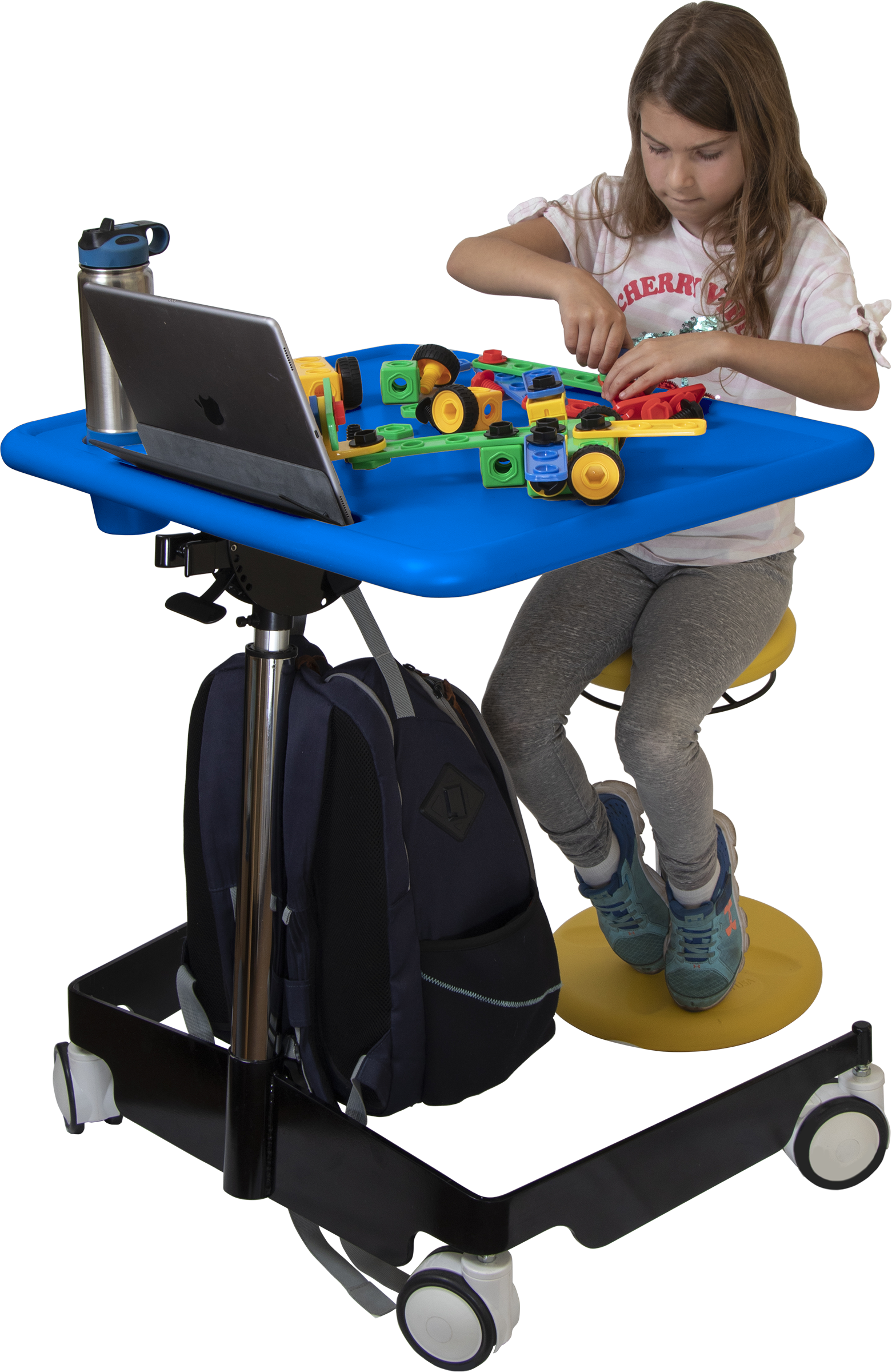 Kore Design™ Kids Sit-Stand Mobile Student Desk 31" to 38", Blue