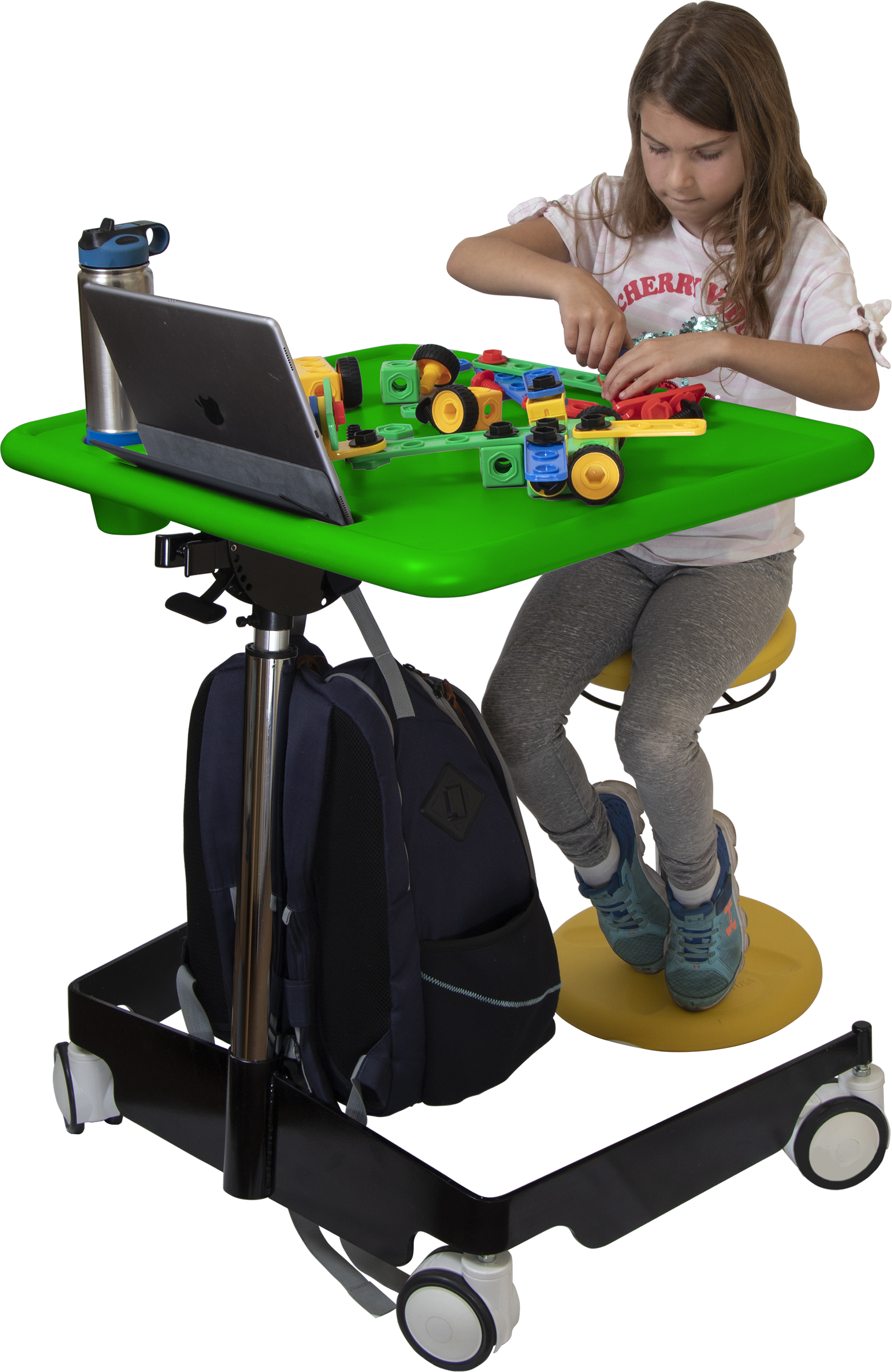 Kore Design™ Kids Sit-Stand Mobile Student Desk 31" to 38", Green