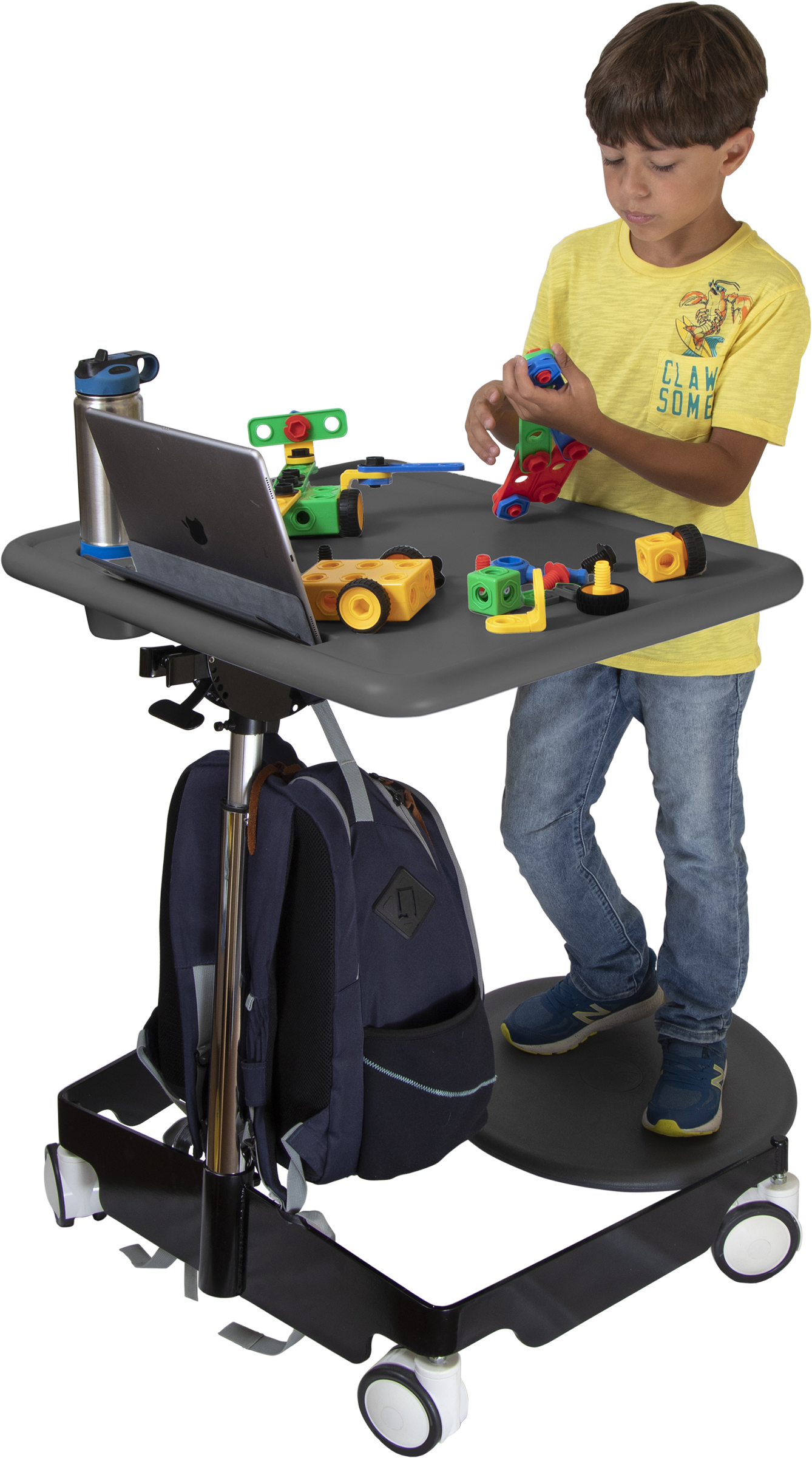 Kore Design™ Kids Sit-Stand Mobile Student Desk 31" to 38", Grey