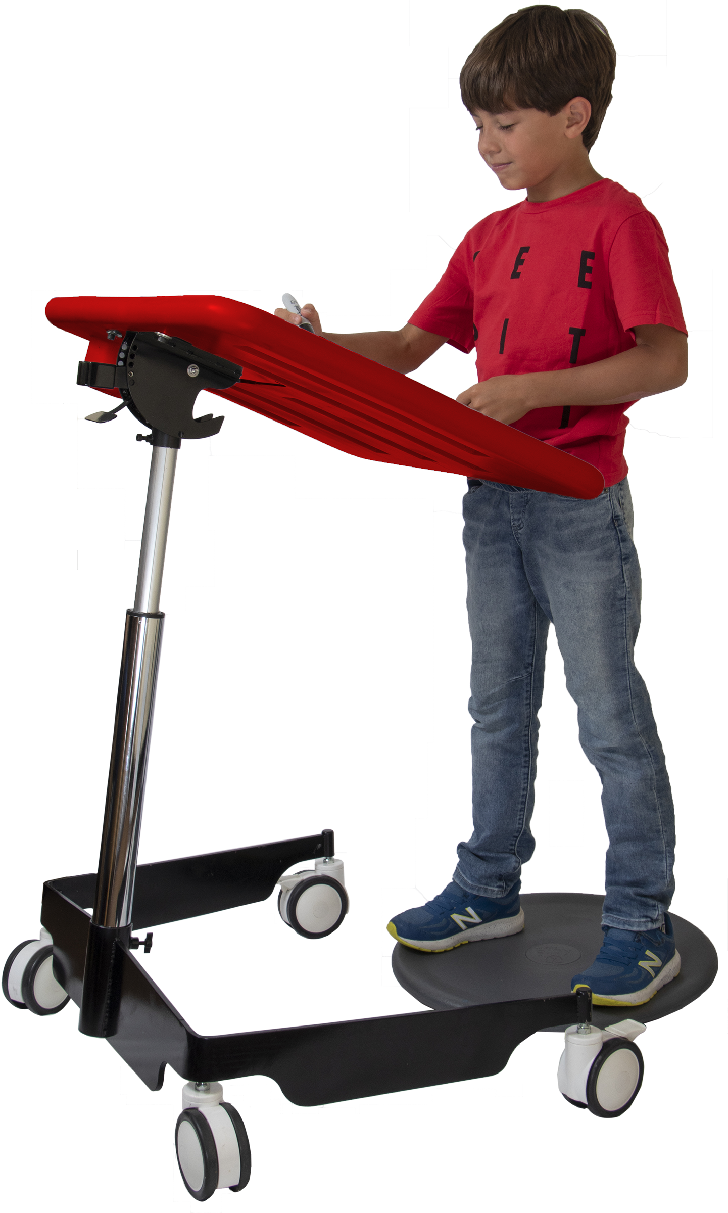 Kore Design™ Kids Sit-Stand Mobile Student Desk 31" to 38", Red