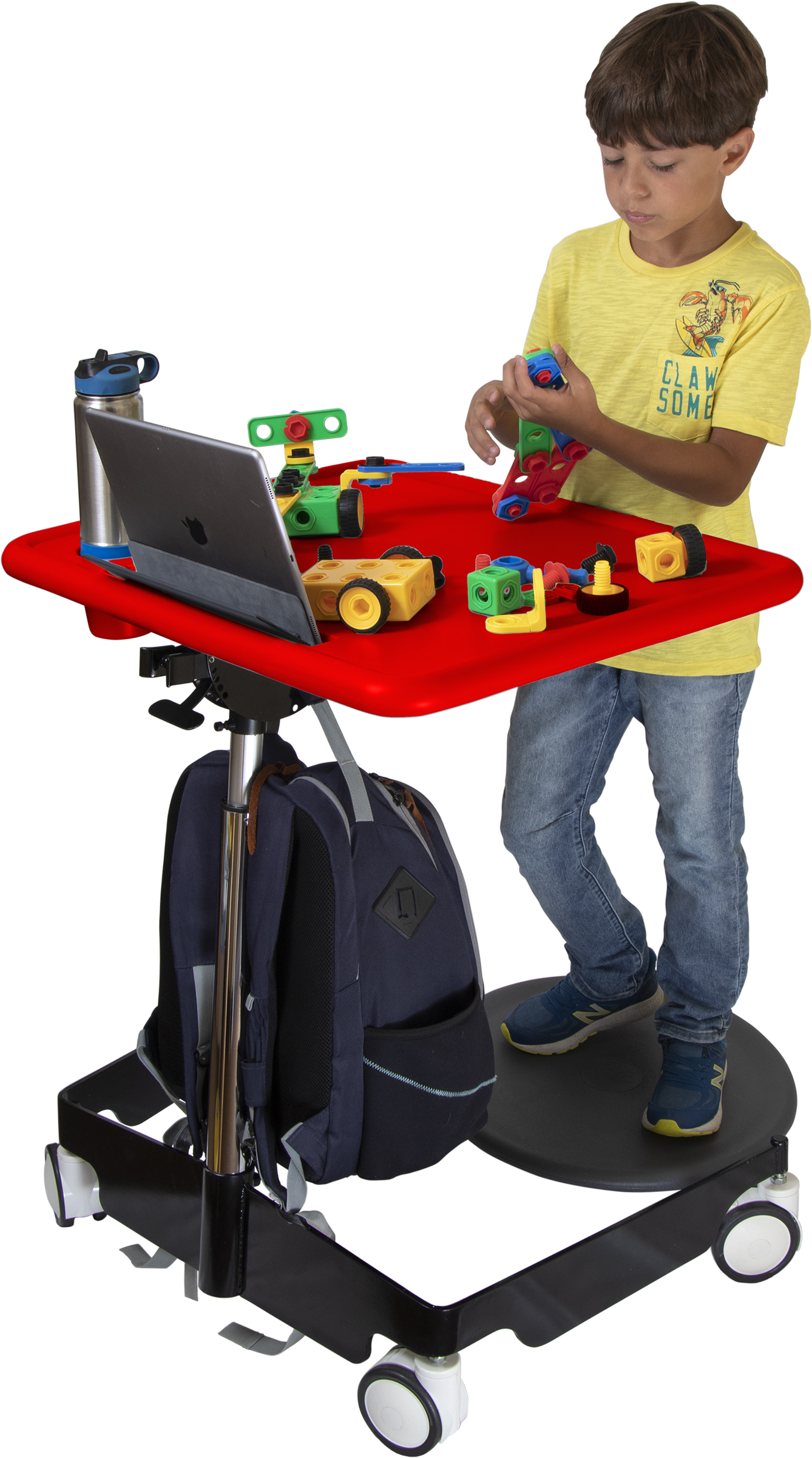 Kore Design™ Kids Sit-Stand Mobile Student Desk 31" to 38", Red