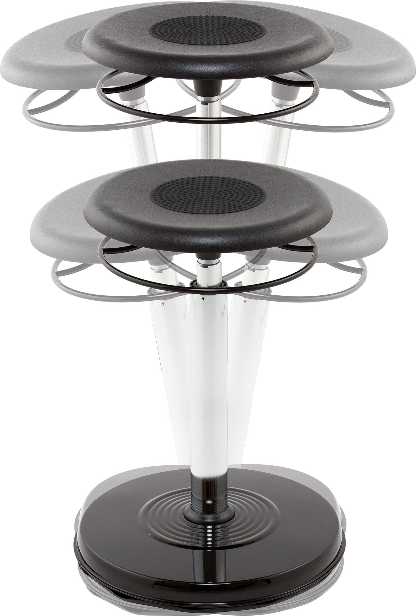 Kore Design™ Teen/College Hi-rise Wobble Chair 21-31.5", Black