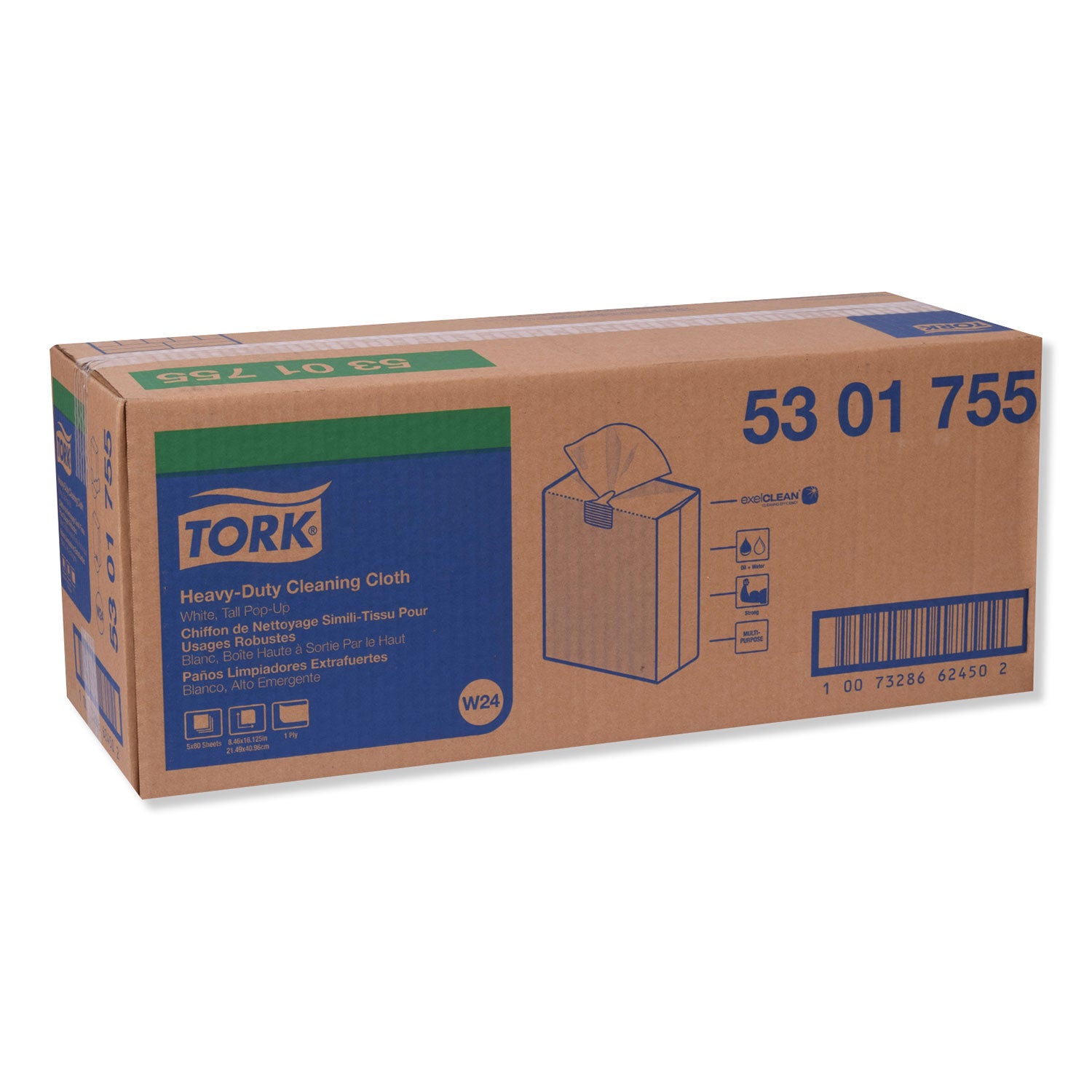 Heavy-Duty Cleaning Cloth, 8.46 X 16.13, White, 80/box, 5 Boxes/carton
