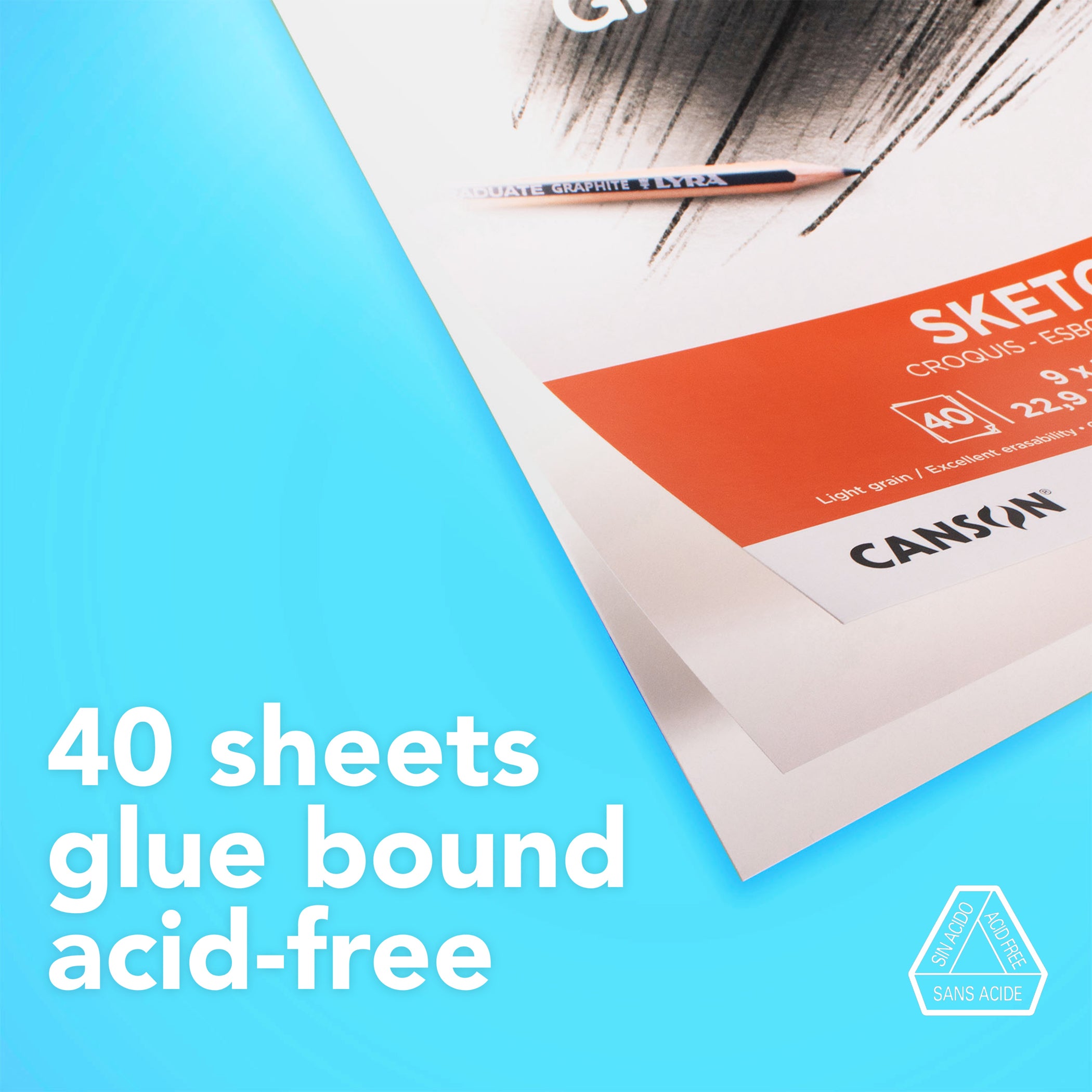Graduate Sketch Pad, Foldover Binding, 40 Sheet, 9x12 inch, 1 Count
