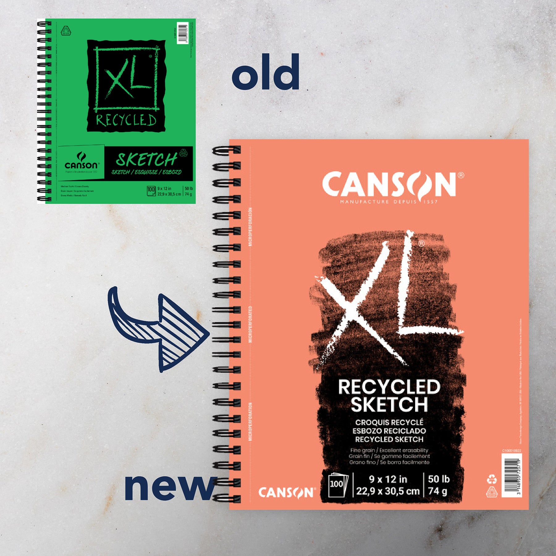 XL Series Sketch Pad, Recycled, Side Wire Binding, 100 Sheet, 9x12 inch, 1 Count