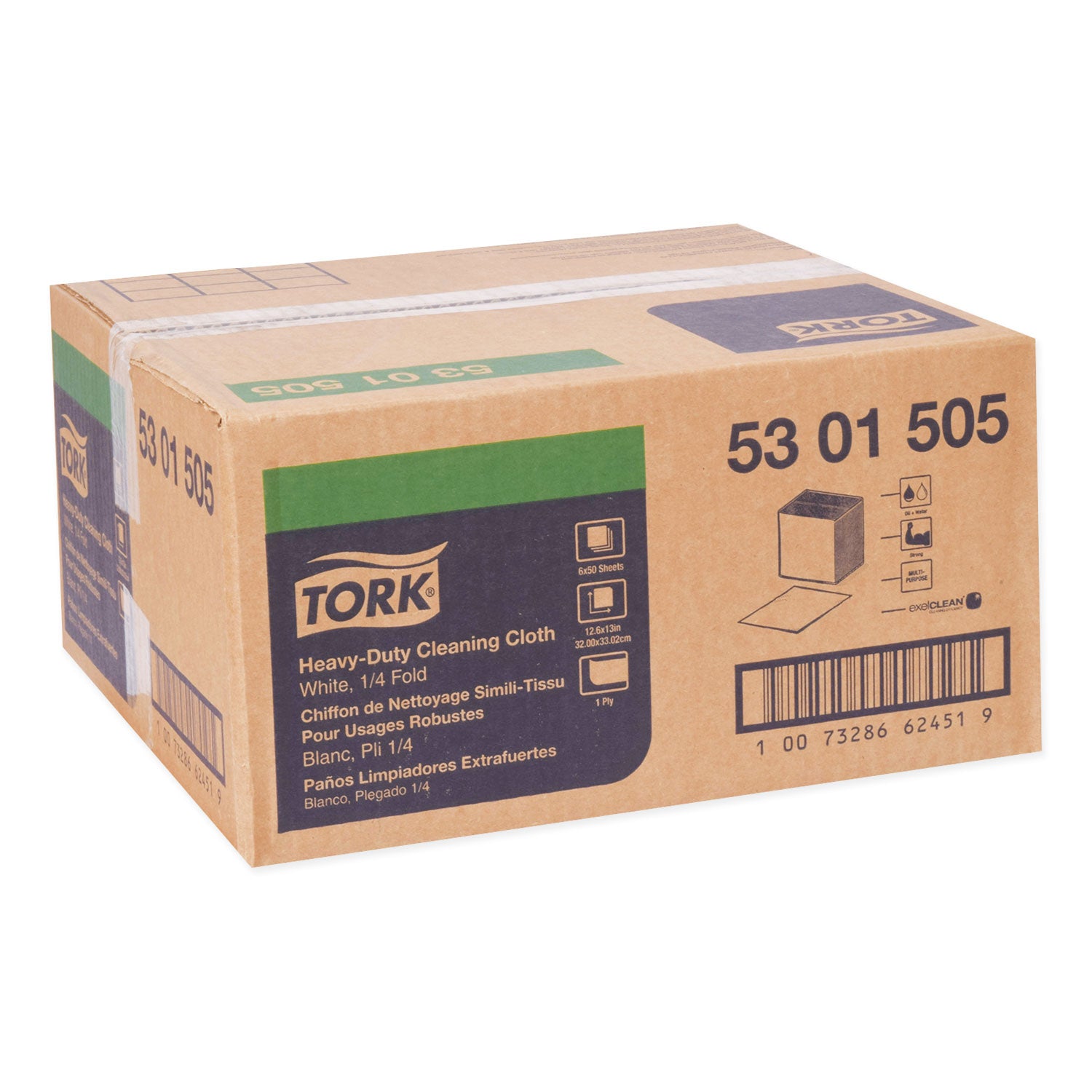 Heavy-Duty Cleaning Cloth, 12.6 X 13, White, 50/pack, 6 Packs/carton
