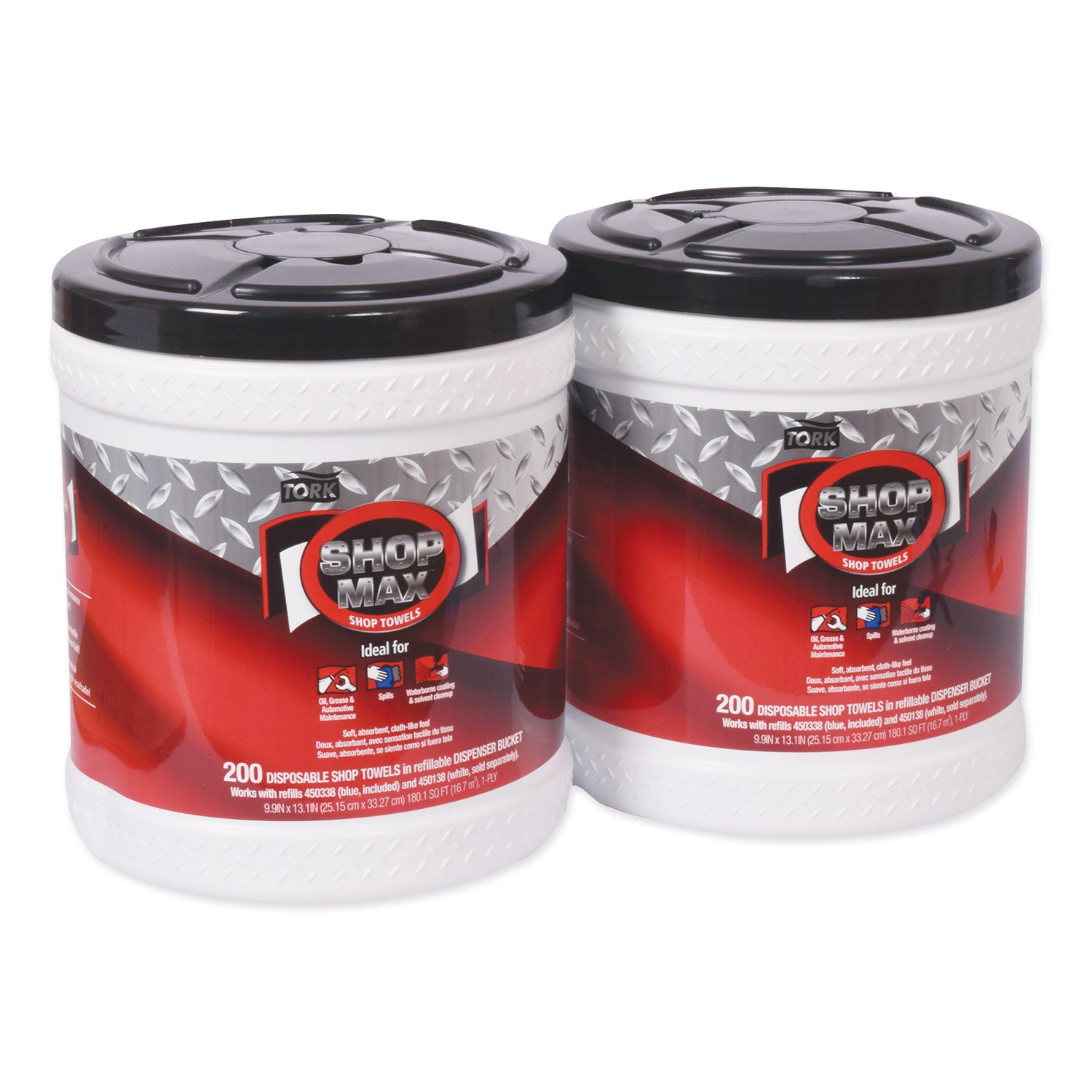 Advanced Shopmax Wiper 450, 8.5 X 10, Blue, 200/bucket, 2 Buckets/carton
