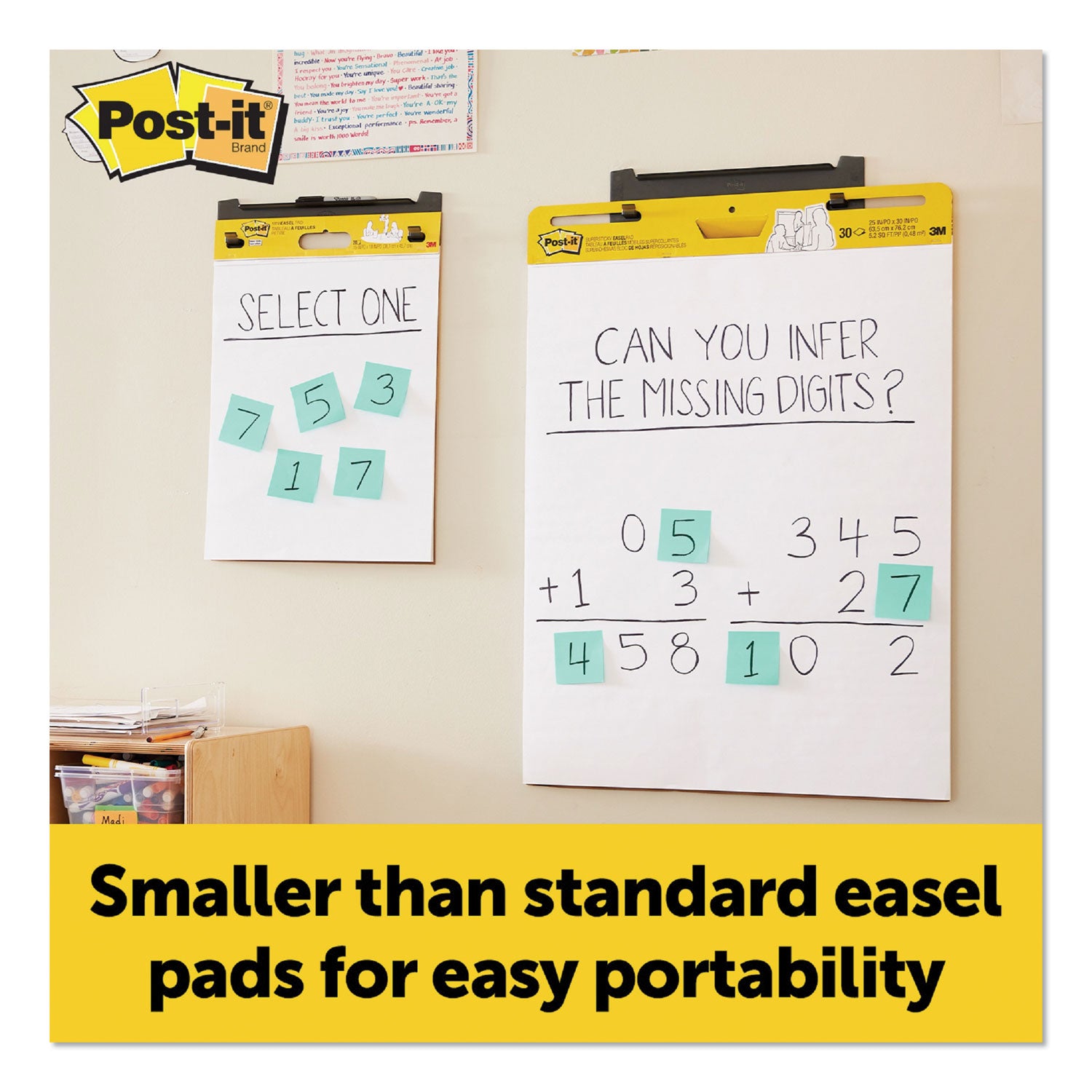 Super Sticky Mini Easel Pad, 15 x 18 Inches, 20 Sheets/Pad, 1 Pad, White