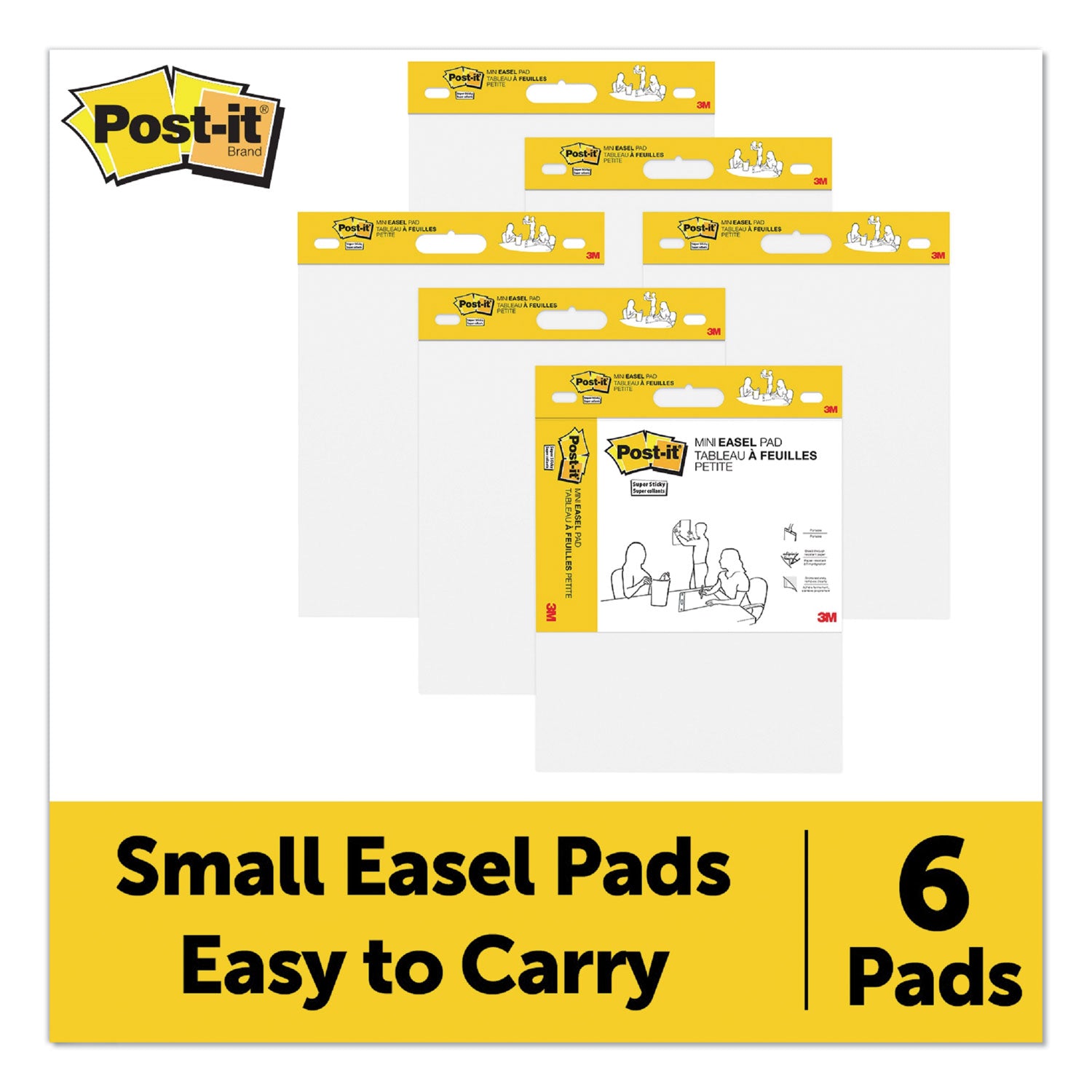 Super Sticky Mini Easel Pad, 15 x 18 Inches, 20 Sheets/Pad, 1 Pad, White