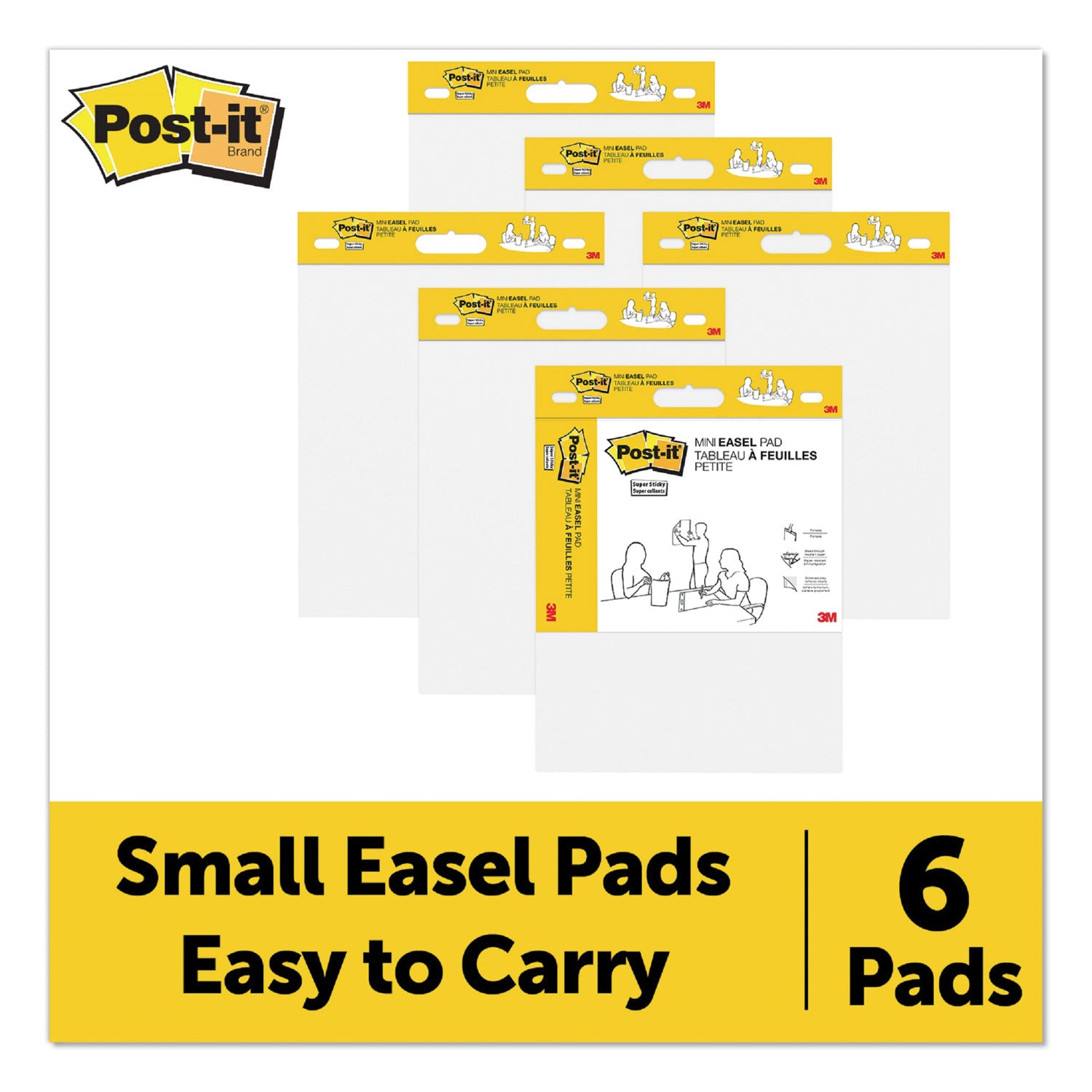 Super Sticky Mini Easel Pad, 15 x 18 Inches, 20 Sheets/Pad, 1 Pad, White