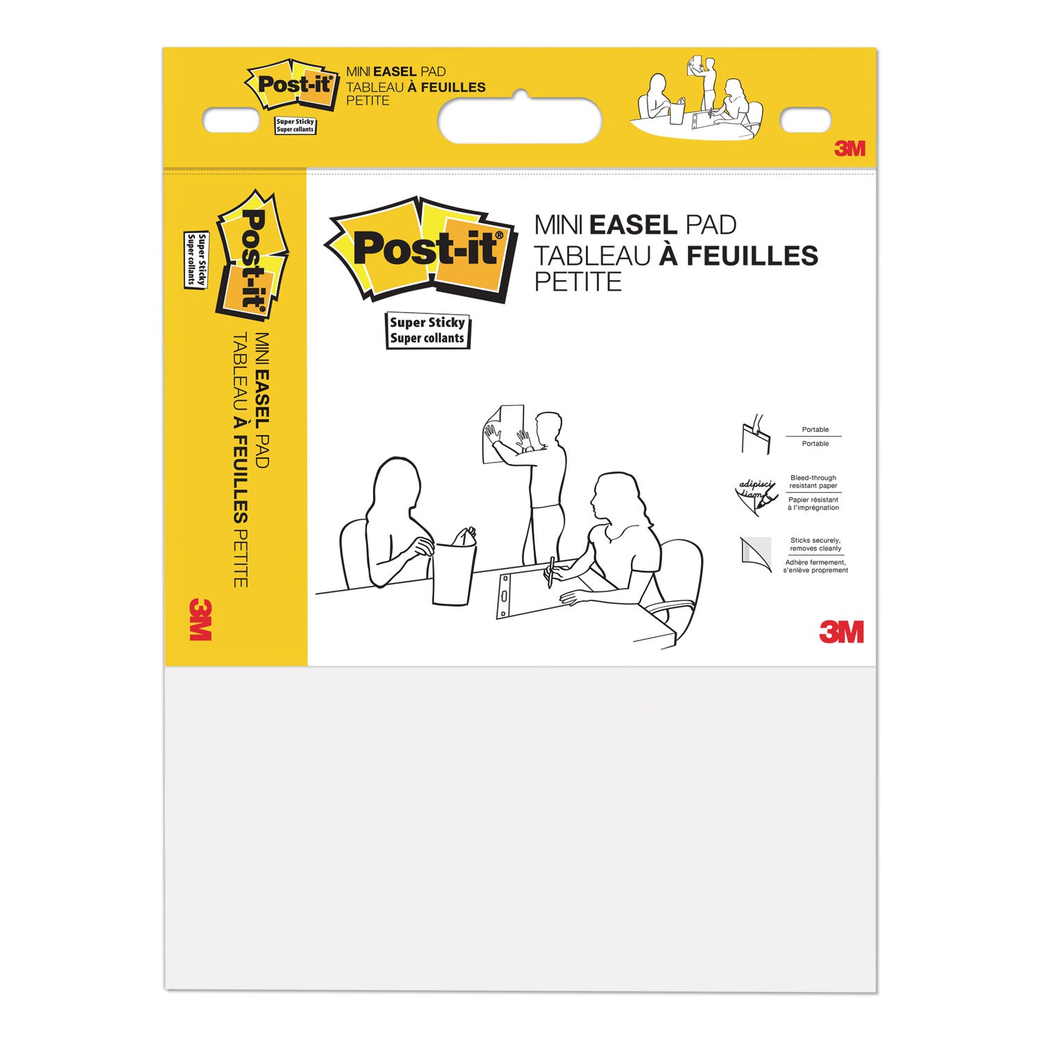 Super Sticky Mini Easel Pad, 15 x 18 Inches, 20 Sheets/Pad, 1 Pad, White