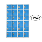 72 in. x 12 in. x 12 in. 6-Compartment Steel Tier Key Lock Storage Locker in Blue (4-Pack)