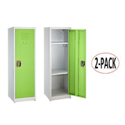 AdirOffice 48 in. H x 15 in. W Steel Single Tier Locker in Green 2 Pack