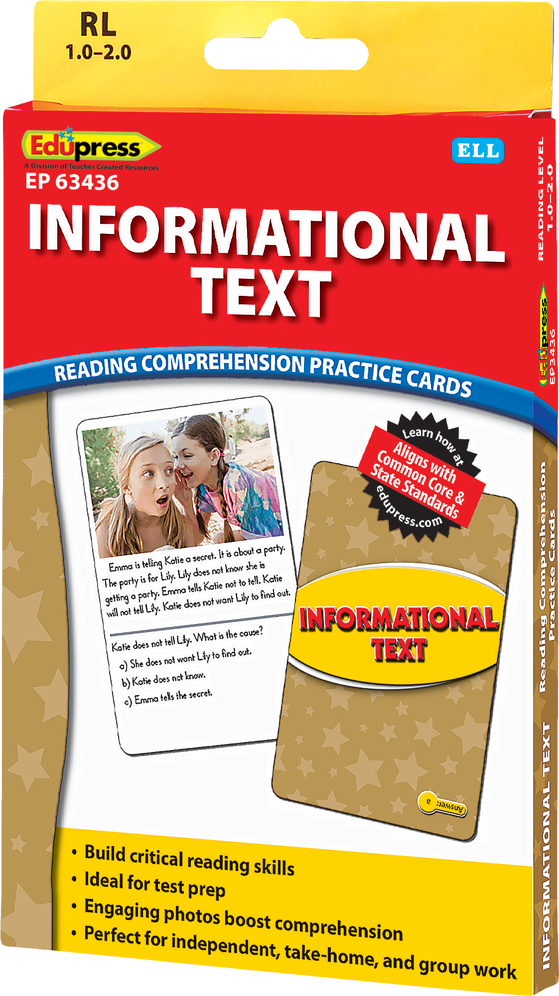 Reading Comprehension Practice Cards: Informational Text (Yellow Level)