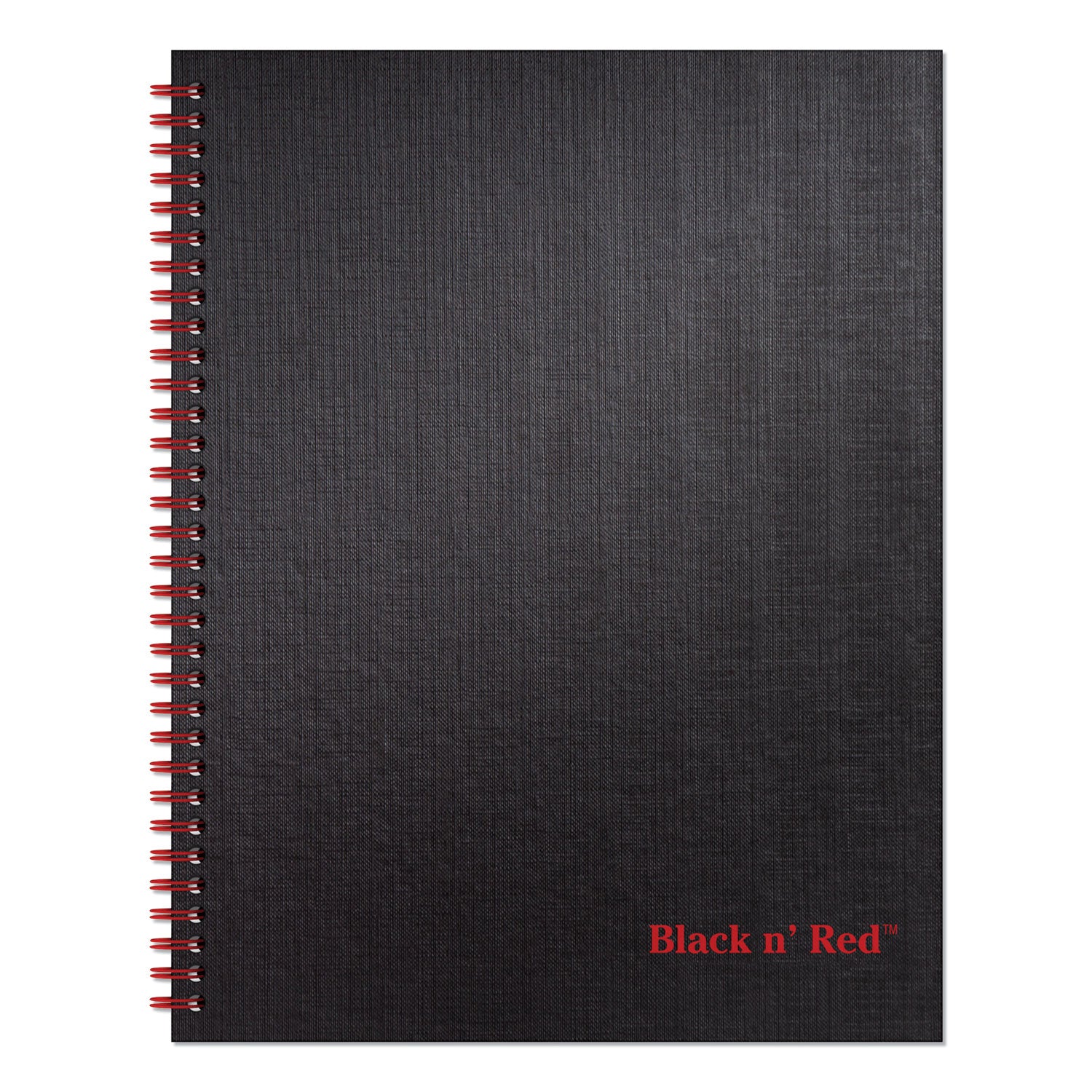 Black n' Red Hardcover Business Notebook - 70 Sheets - Double Wire Spiral - 24 lb Basis Weight - Letter - 8 1/2" x 11" Sheet Size - White Paper - Red Binding - Black Cover - Perforated, Laminated, Wipe-clean Cover, Hard Cover - 1 Each