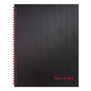 Black n' Red Hardcover Business Notebook - 70 Sheets - Double Wire Spiral - 24 lb Basis Weight - Letter - 8 1/2" x 11" Sheet Size - White Paper - Red Binding - Black Cover - Perforated, Laminated, Wipe-clean Cover, Hard Cover - 1 Each